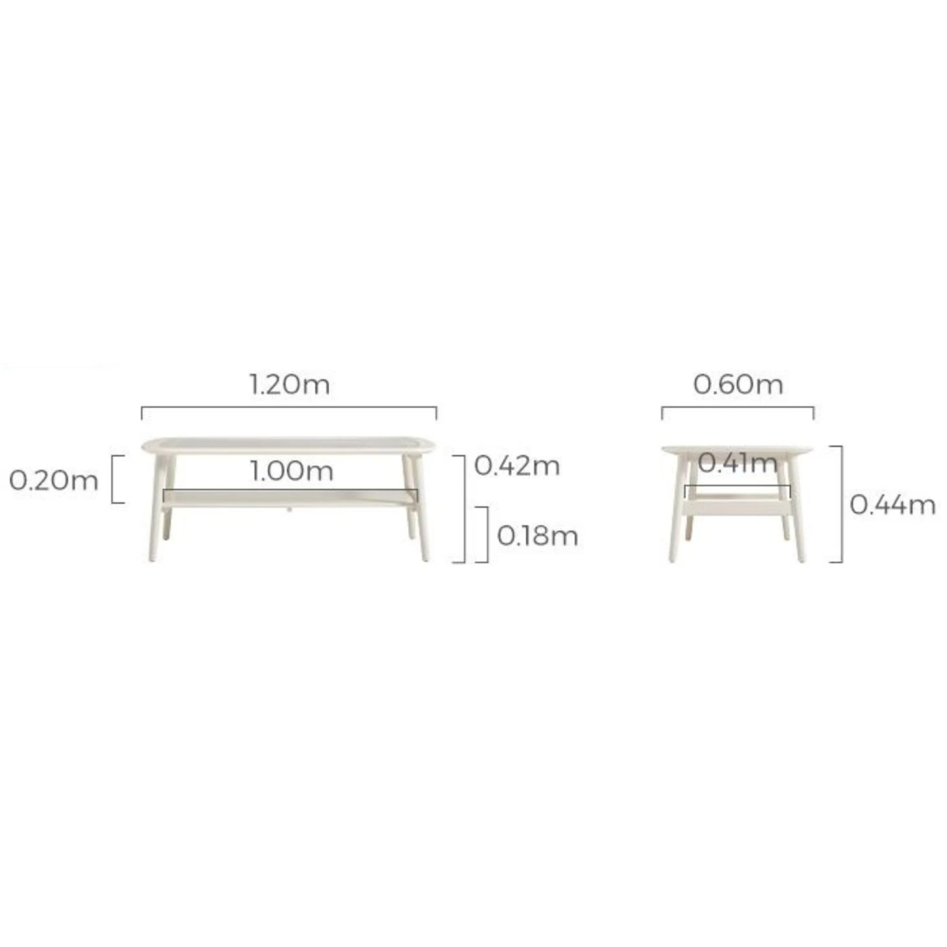 Linspire Ventus Coffee Table with Glass Top, W120cm, White