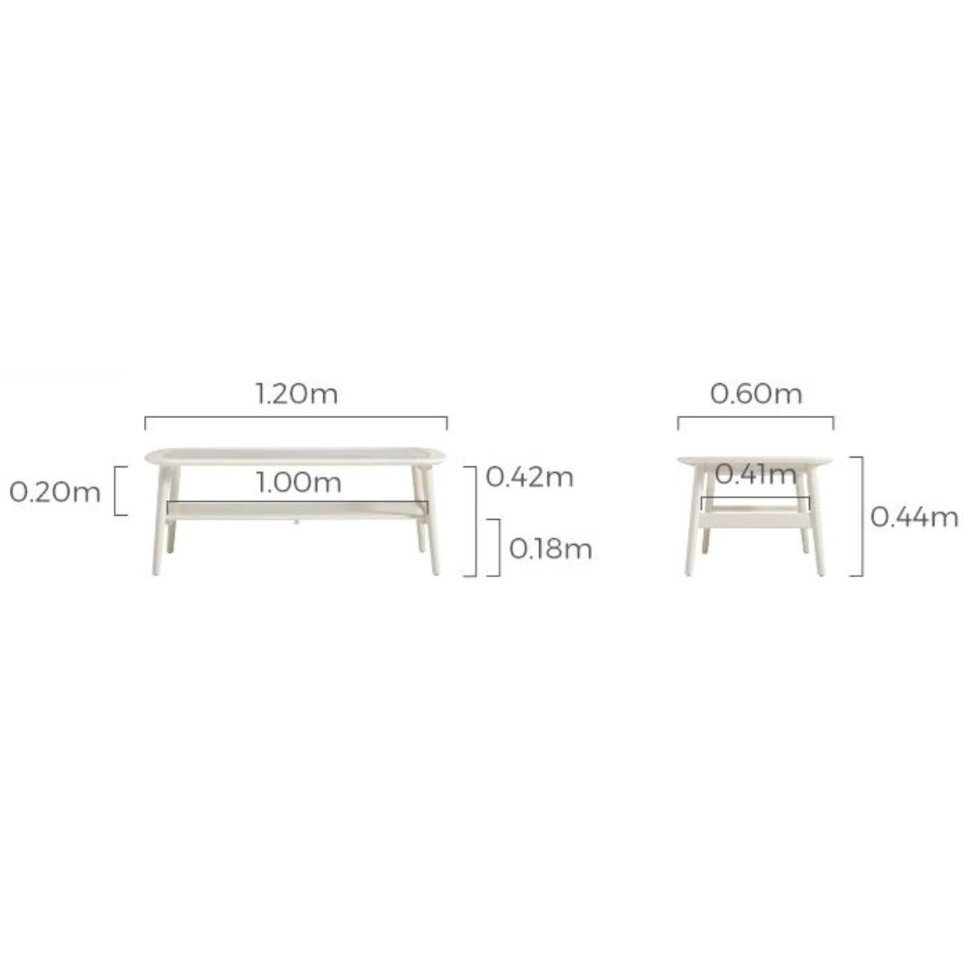 Linspire Ventus Coffee Table with Glass Top, W120cm, White