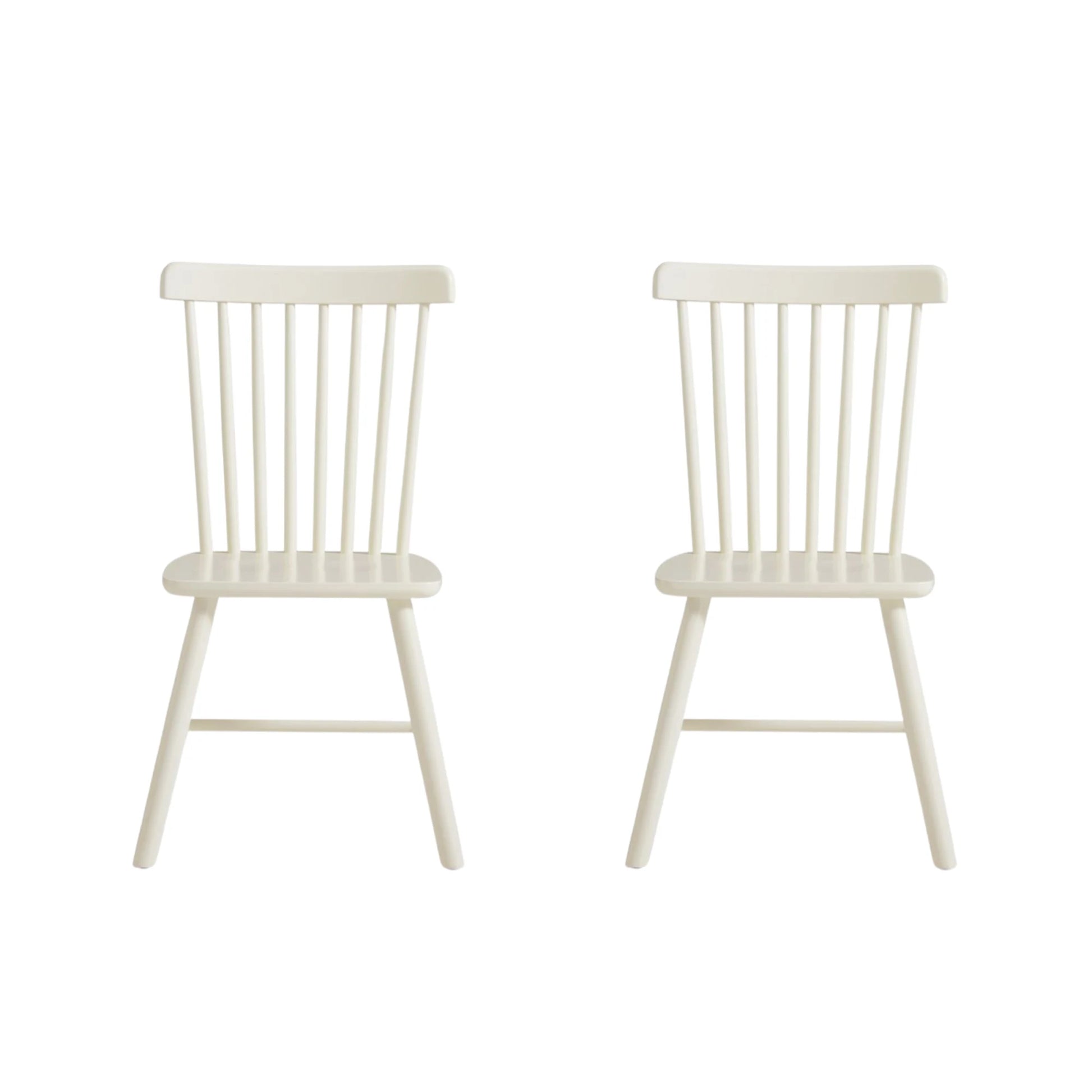 Linspire Ventus Solid Wood Dining Chairs, White, Set of 2