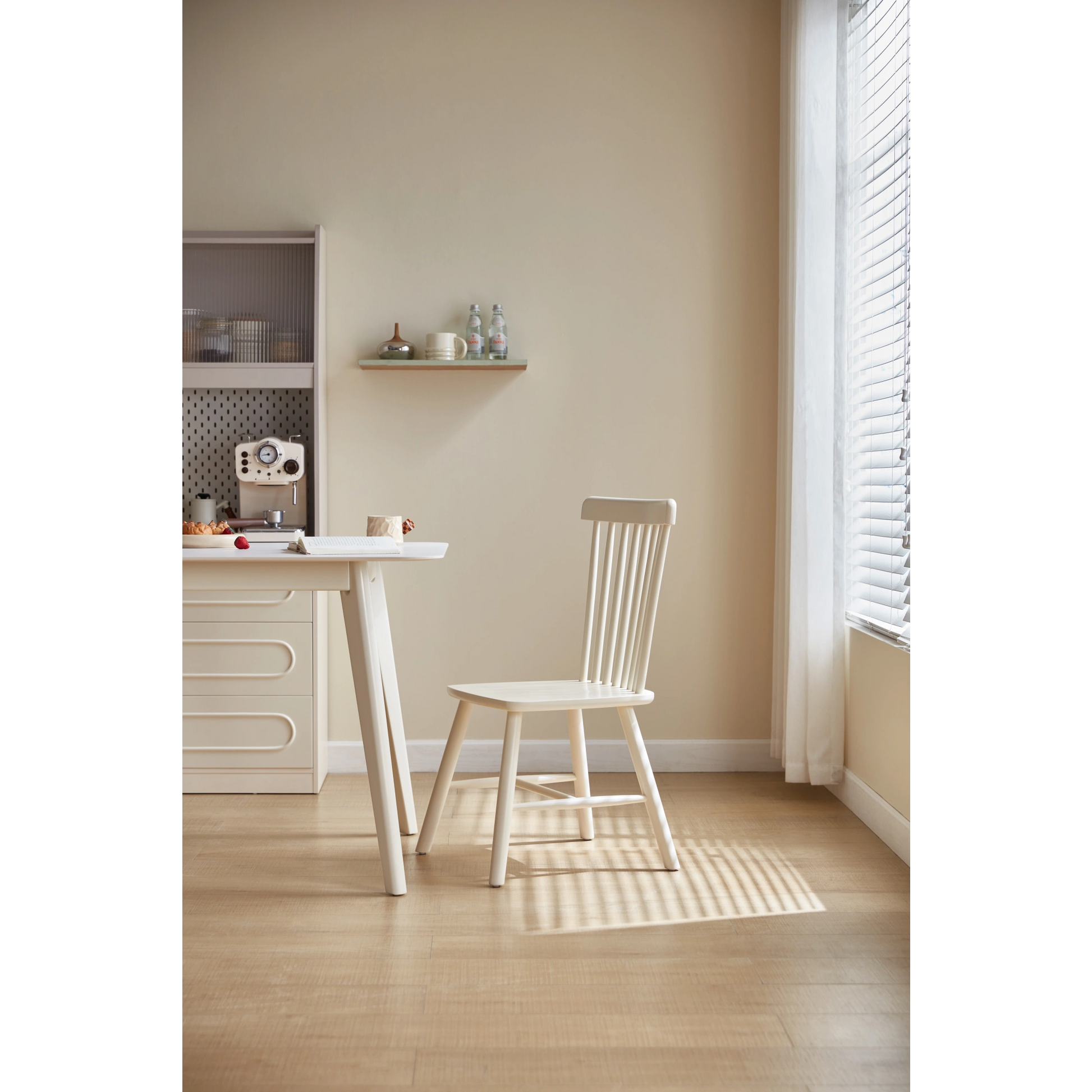 Linspire Ventus Solid Wood Dining Chairs, White, Set of 2