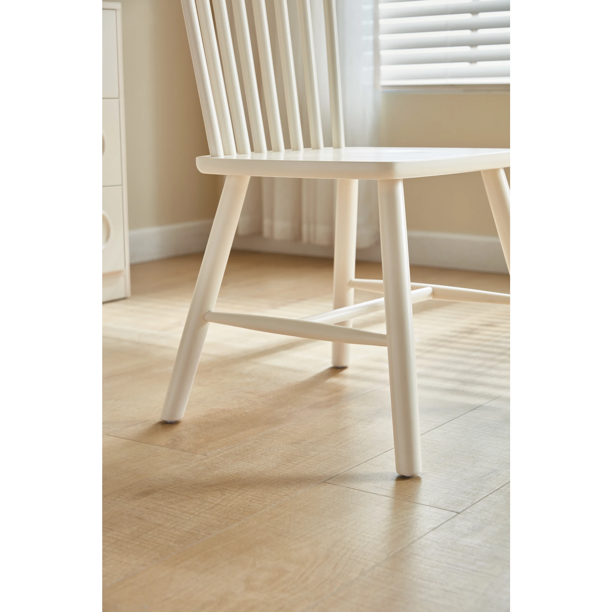 Linspire Ventus Solid Wood Dining Chairs, White, Set of 2