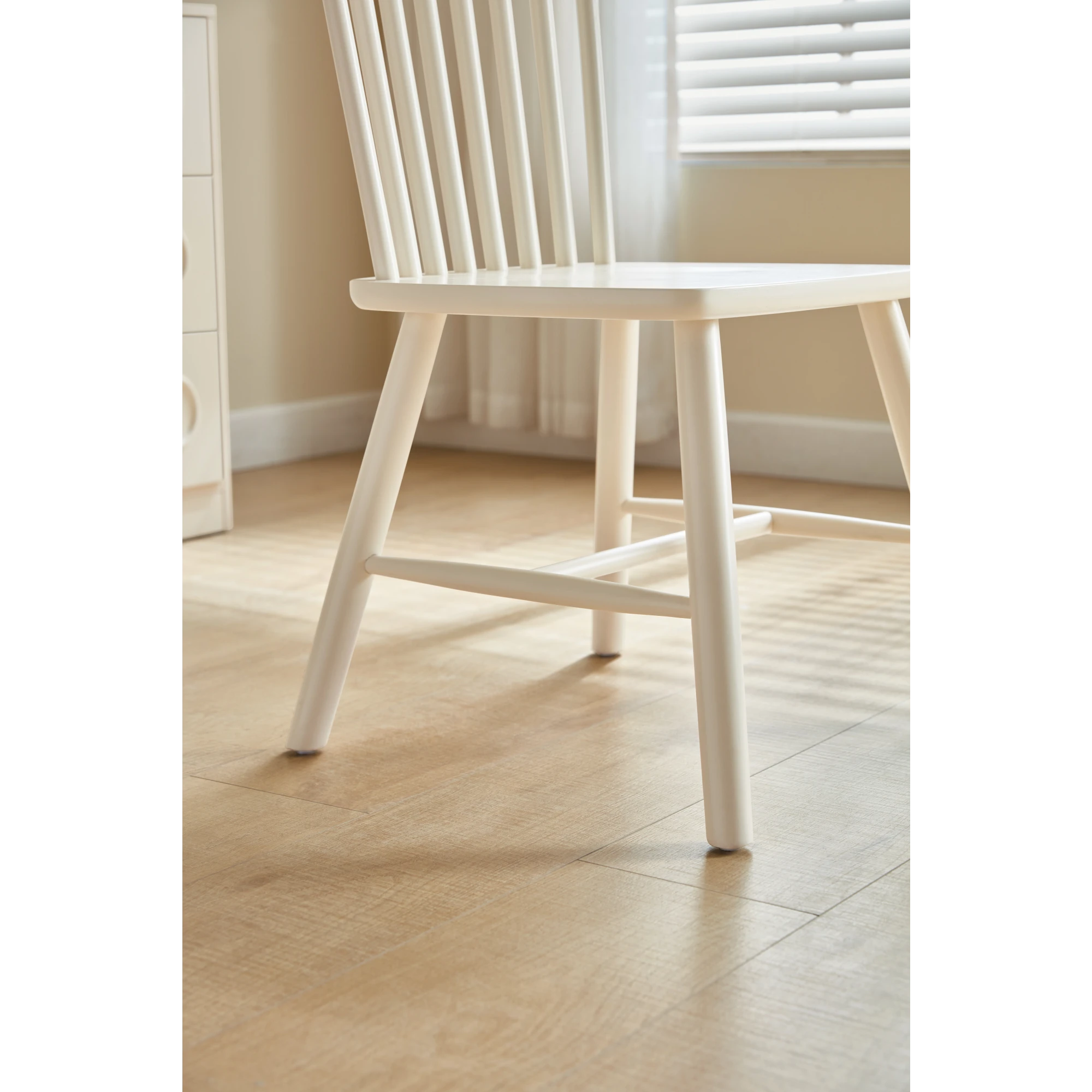 Linspire Ventus Solid Wood Dining Chairs, White, Set of 2