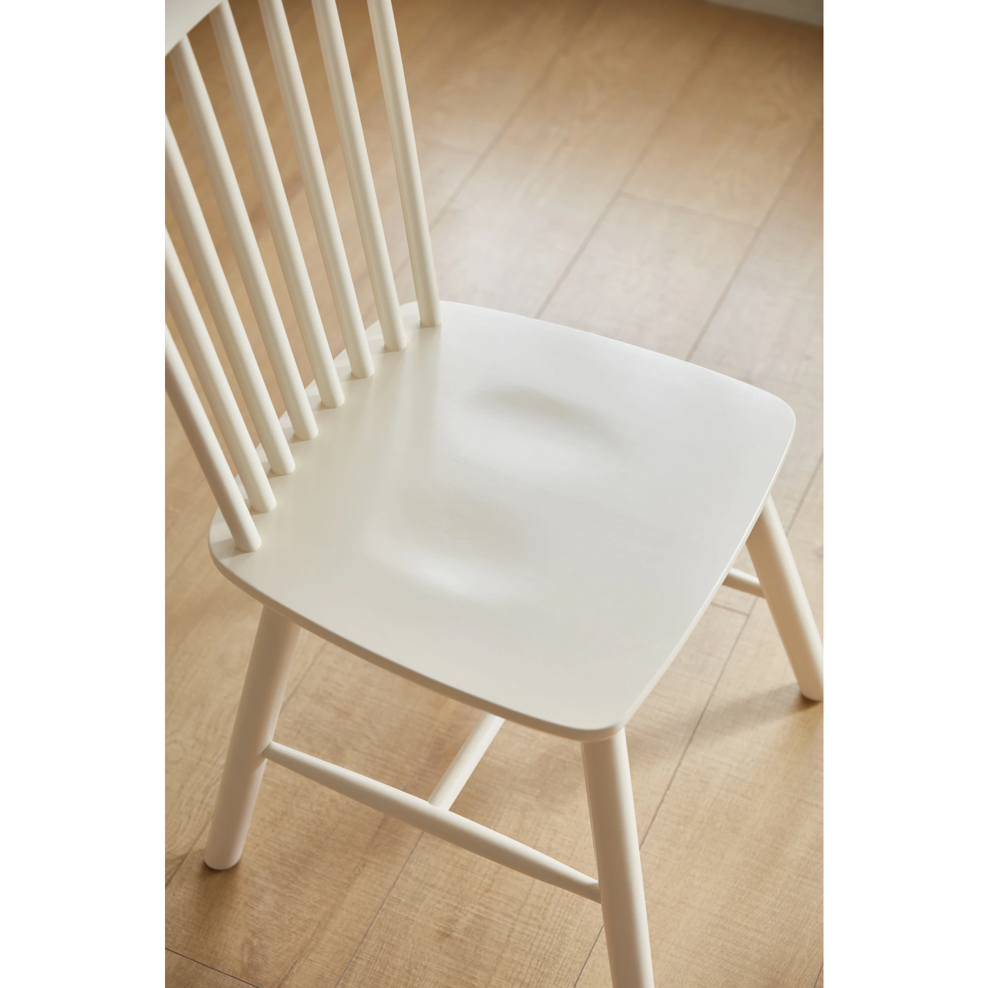 Linspire Ventus Solid Wood Dining Chairs, White, Set of 2