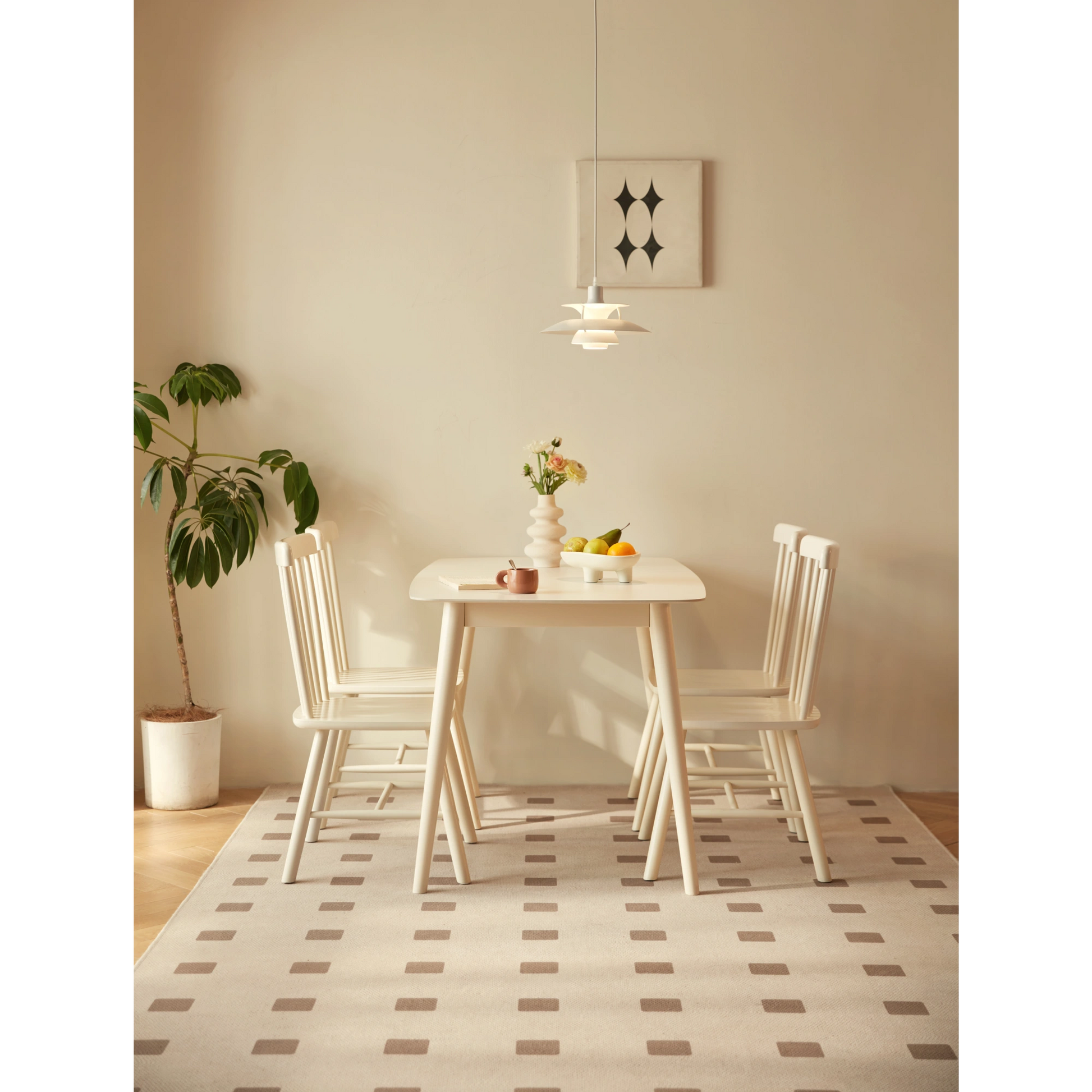 Linspire Ventus Dining Table With Sintered Marble Top, White