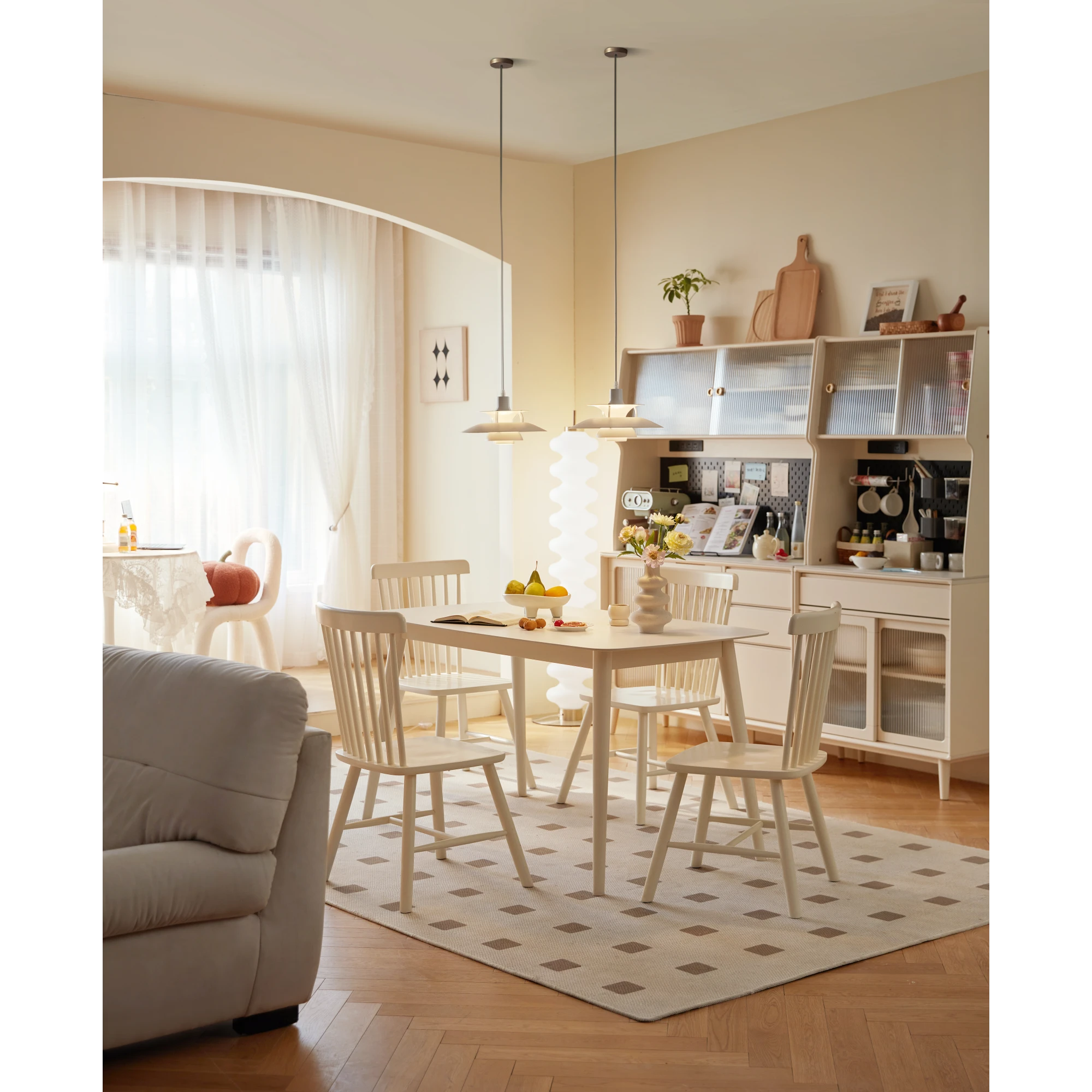 Linspire Ventus Dining Table With Sintered Marble Top, White