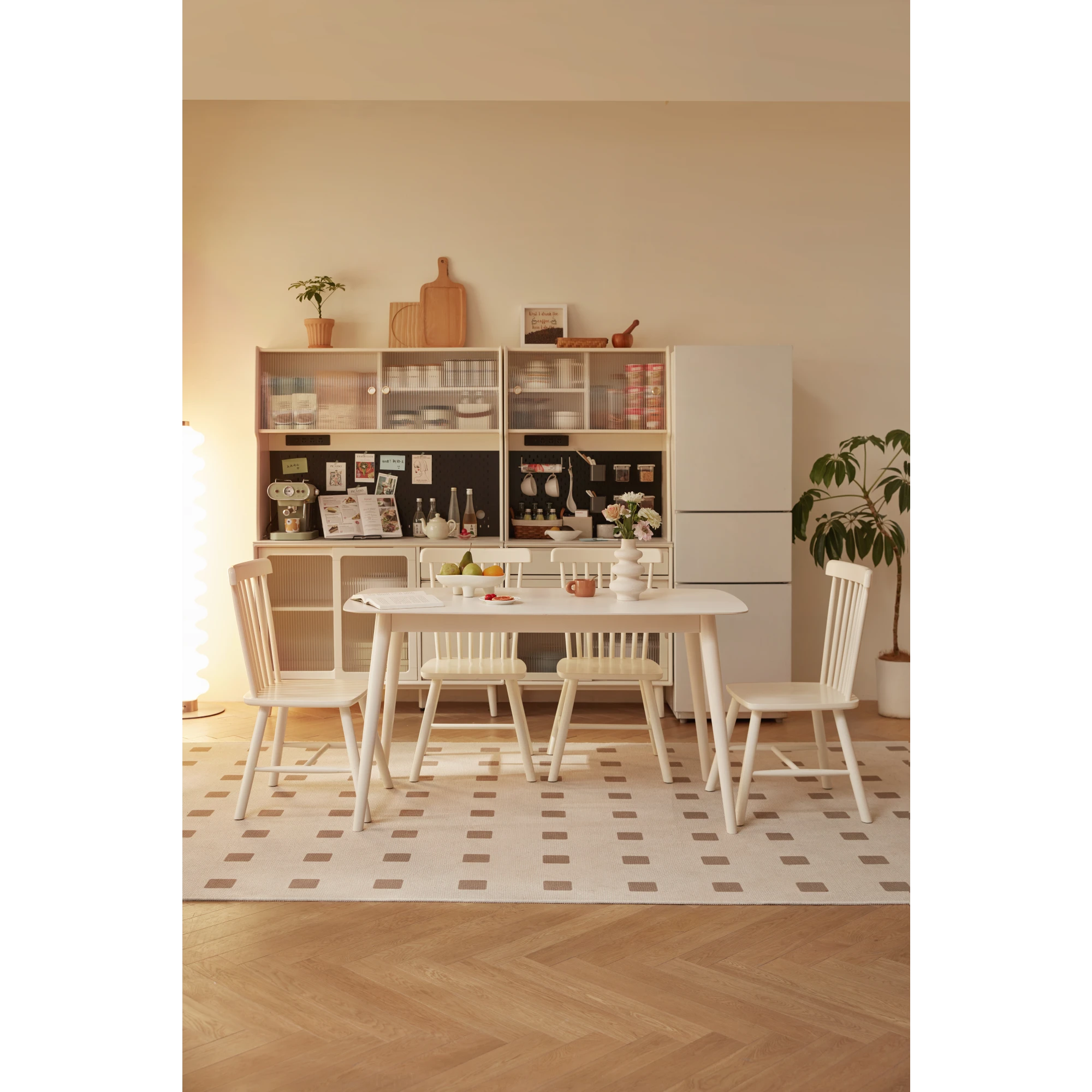 Linspire Ventus Dining Table With Sintered Marble Top, White