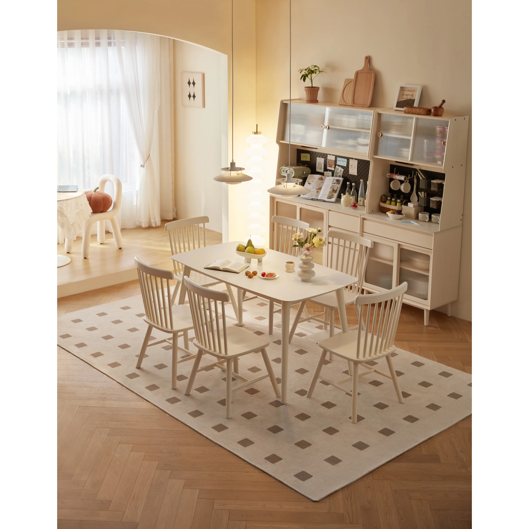 Linspire Ventus Dining Table With Sintered Marble Top, White