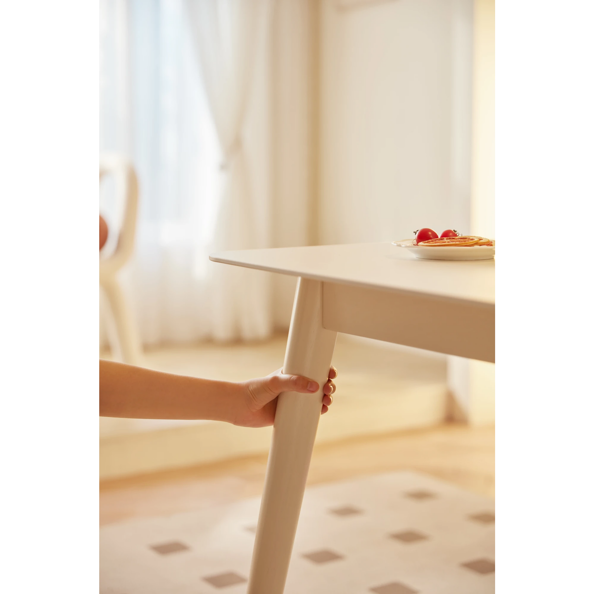 Linspire Ventus Dining Table With Sintered Marble Top, White