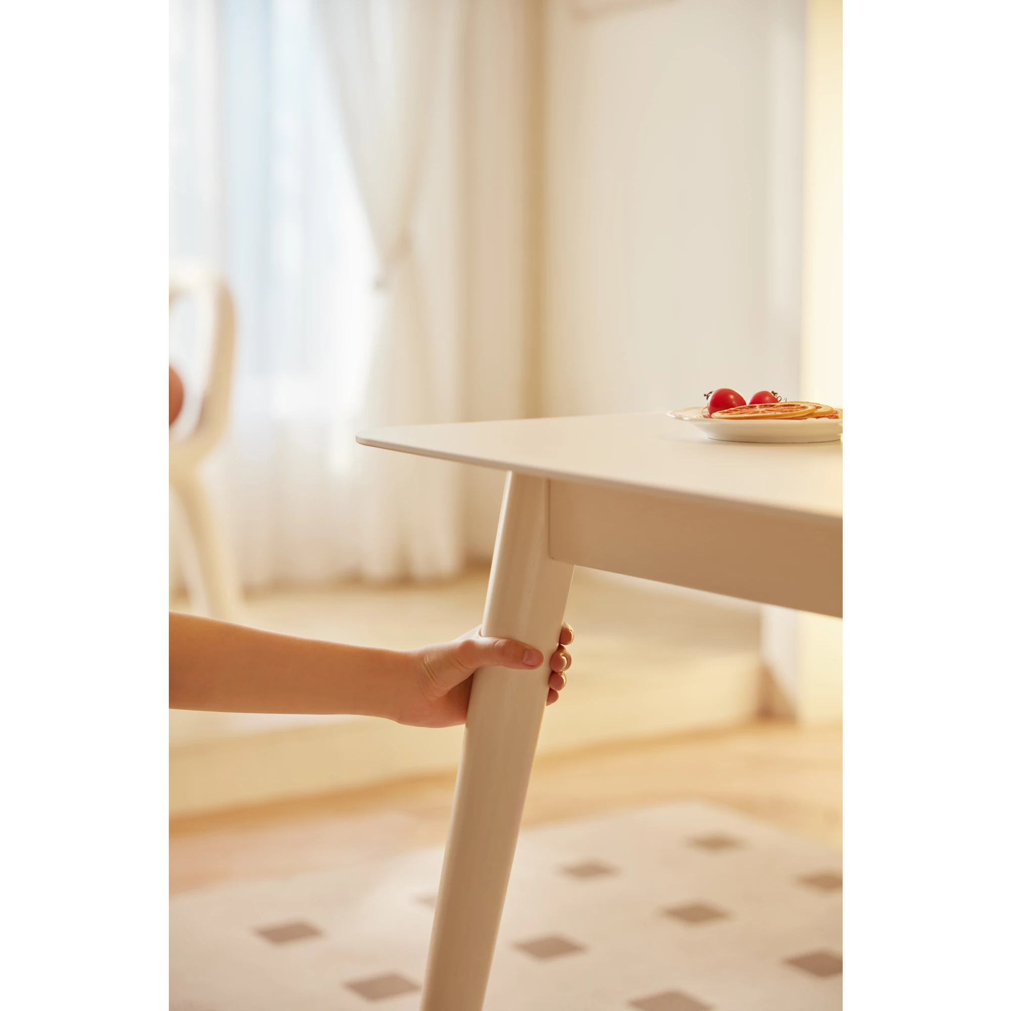 Linspire Ventus Dining Table With Sintered Marble Top, White