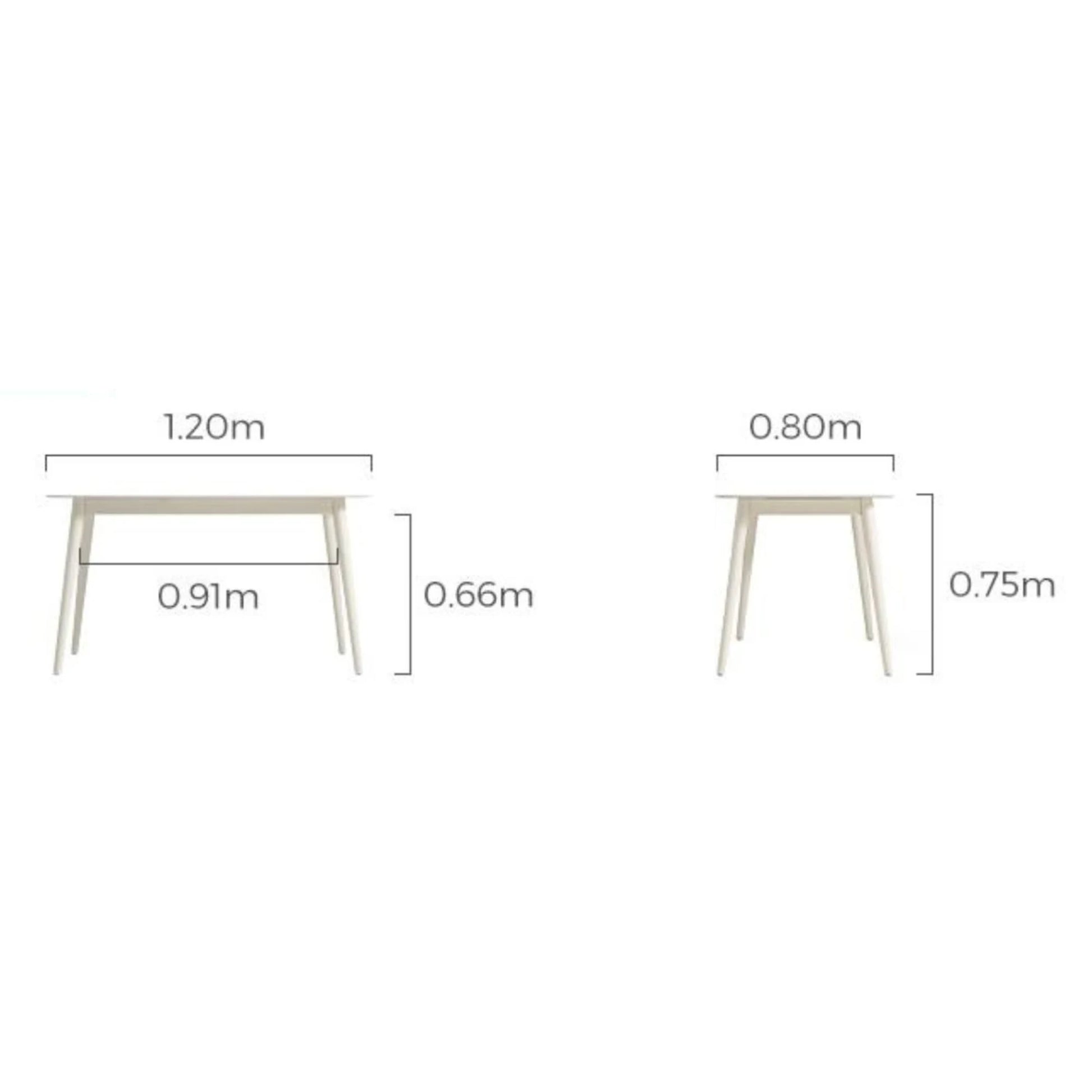Linspire Ventus Dining Table With Sintered Marble Top, White
