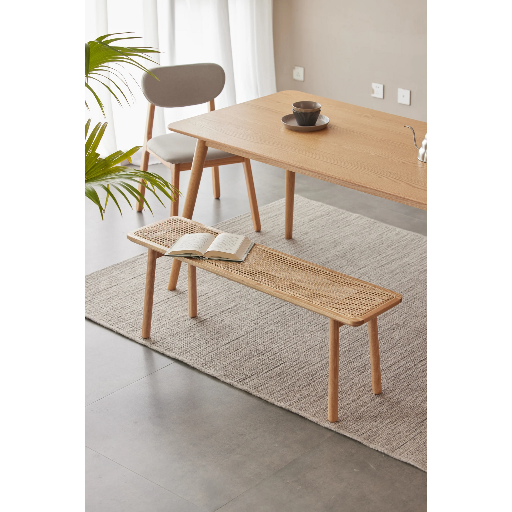 Solidwood Fuji Rattan Bench, 80cm