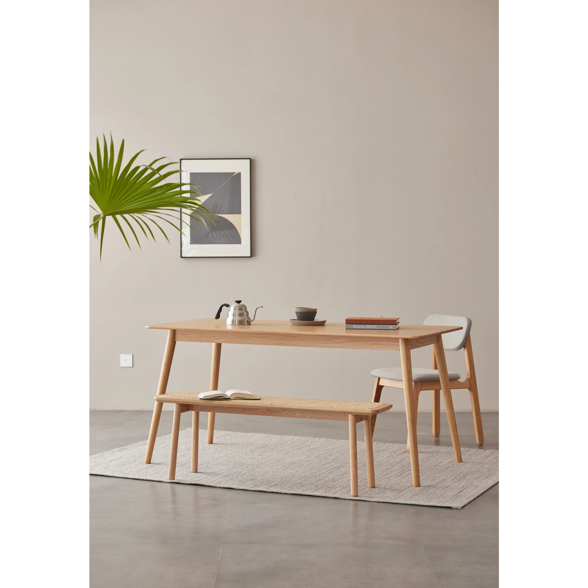 Solidwood Fuji Rattan Bench, 80cm