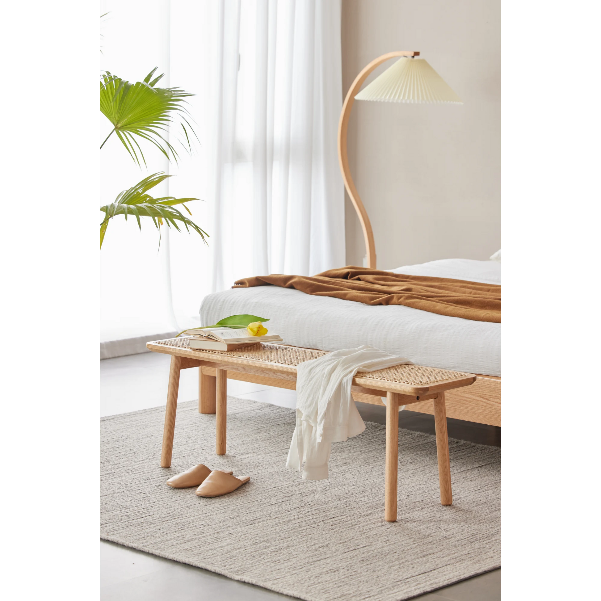 Solidwood Fuji Rattan Bench, 80cm