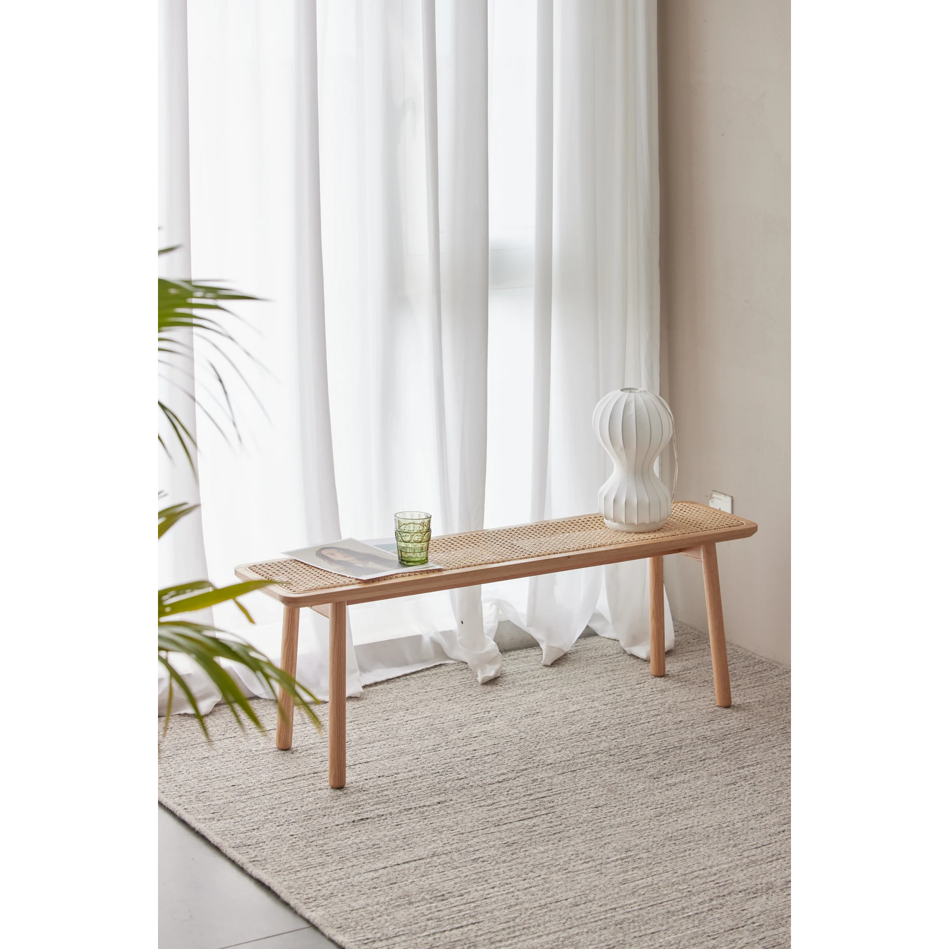 Solidwood Fuji Rattan Bench, 80cm