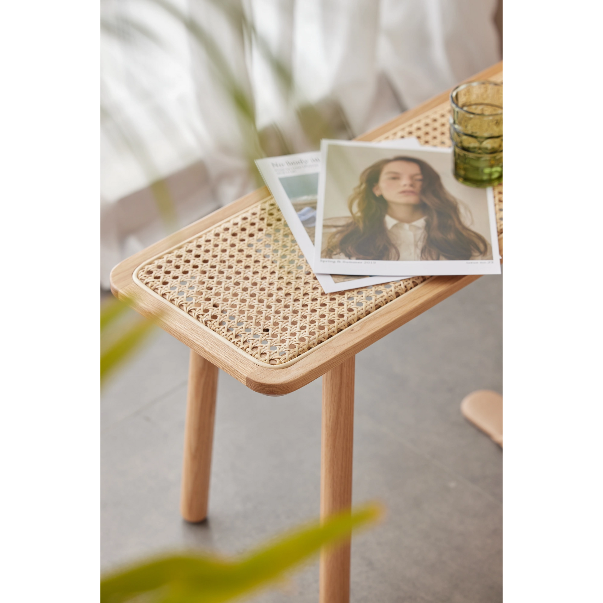 Solidwood Fuji Rattan Bench, 80cm