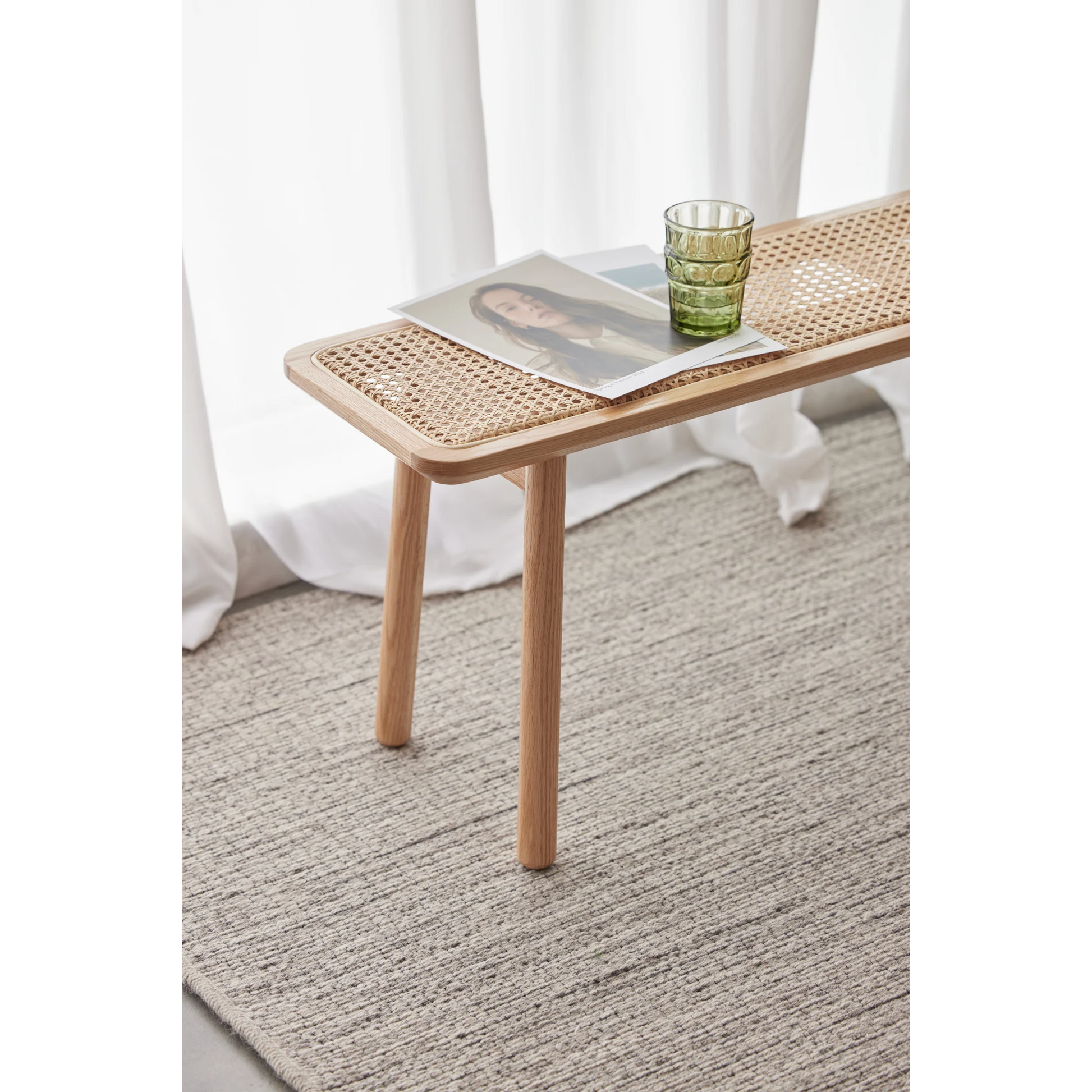 Solidwood Fuji Rattan Bench, 80cm