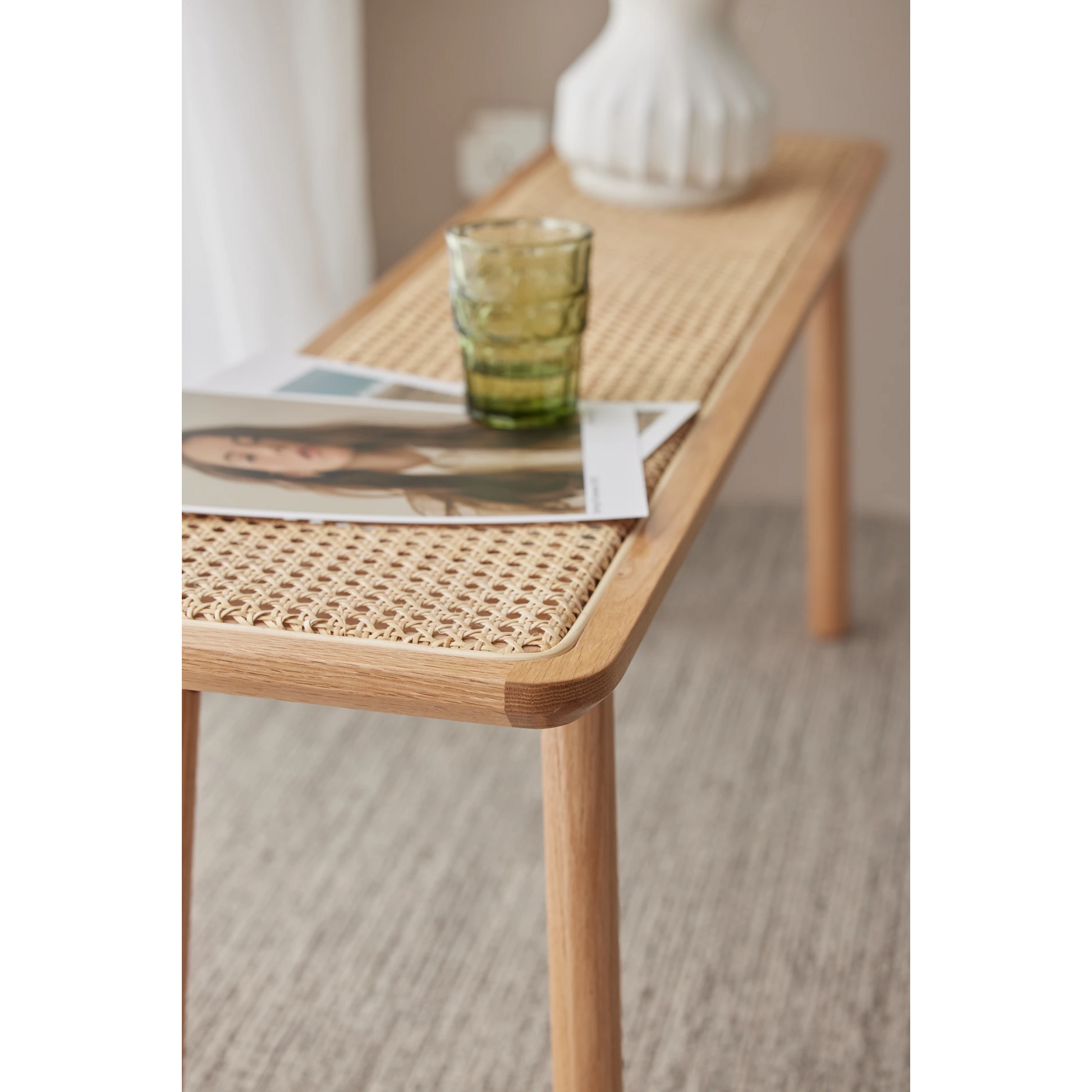 Solidwood Fuji Rattan Bench, 80cm