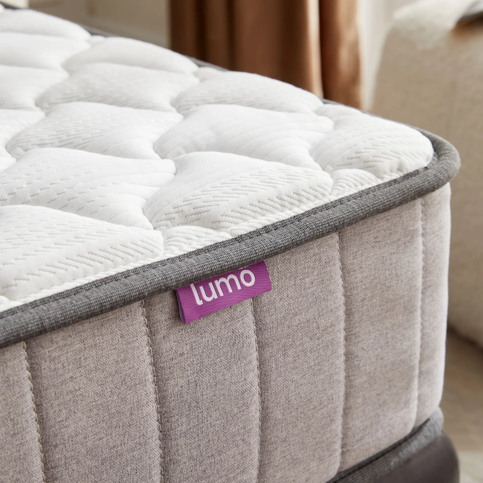 Lumo Comfort Hybrid Mattress, Medium Firm, White, Grey