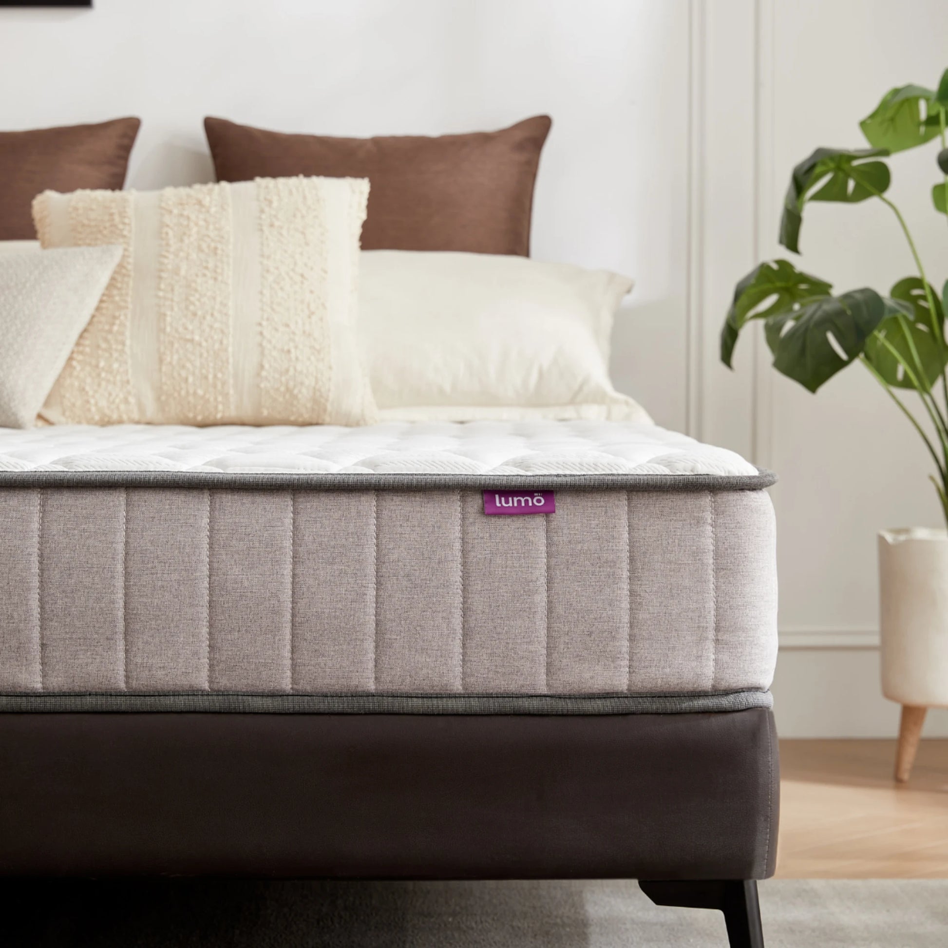 Lumo Comfort Hybrid Mattress, Medium Firm, White, Grey