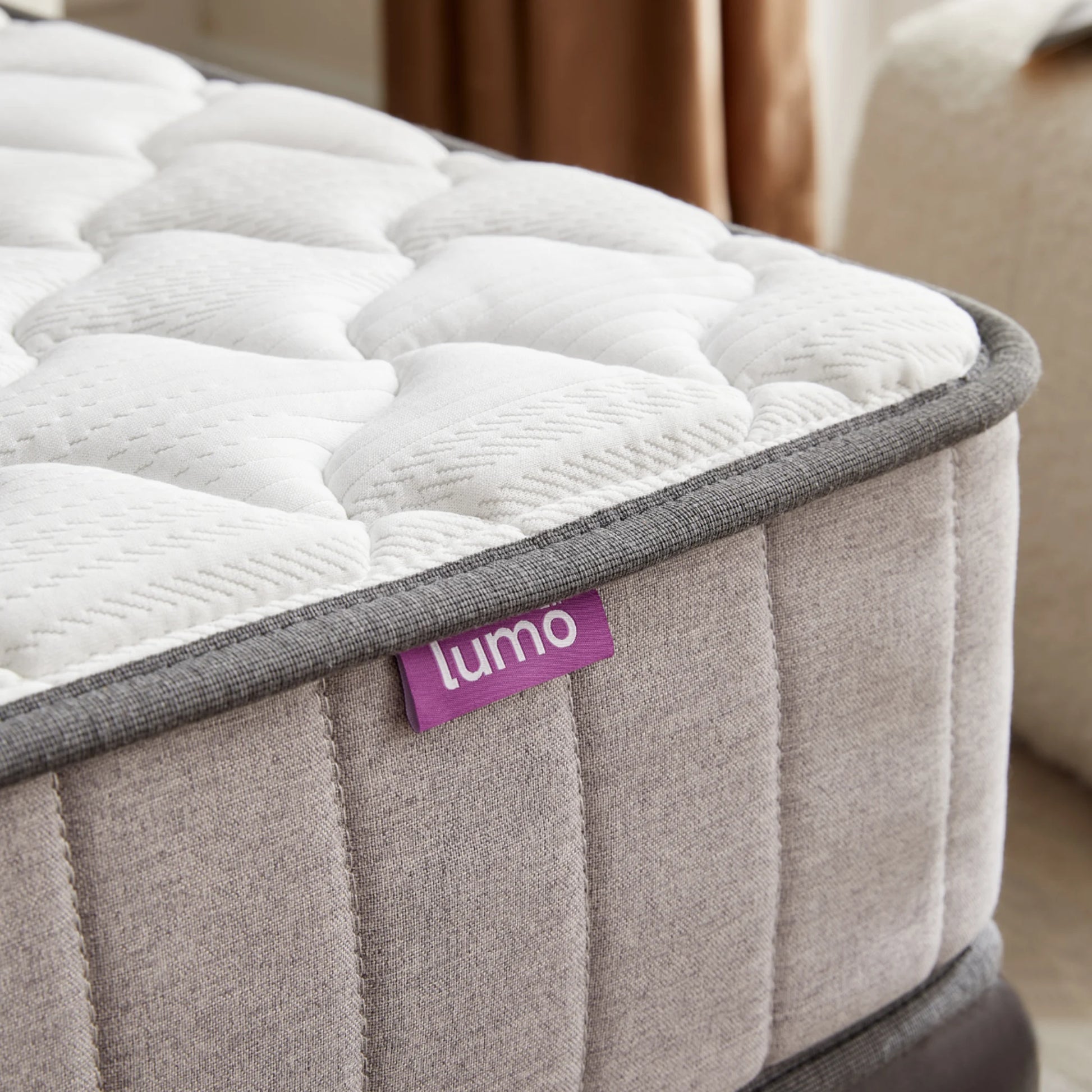 Lumo Comfort Hybrid Mattress, Medium Firm, White, Grey