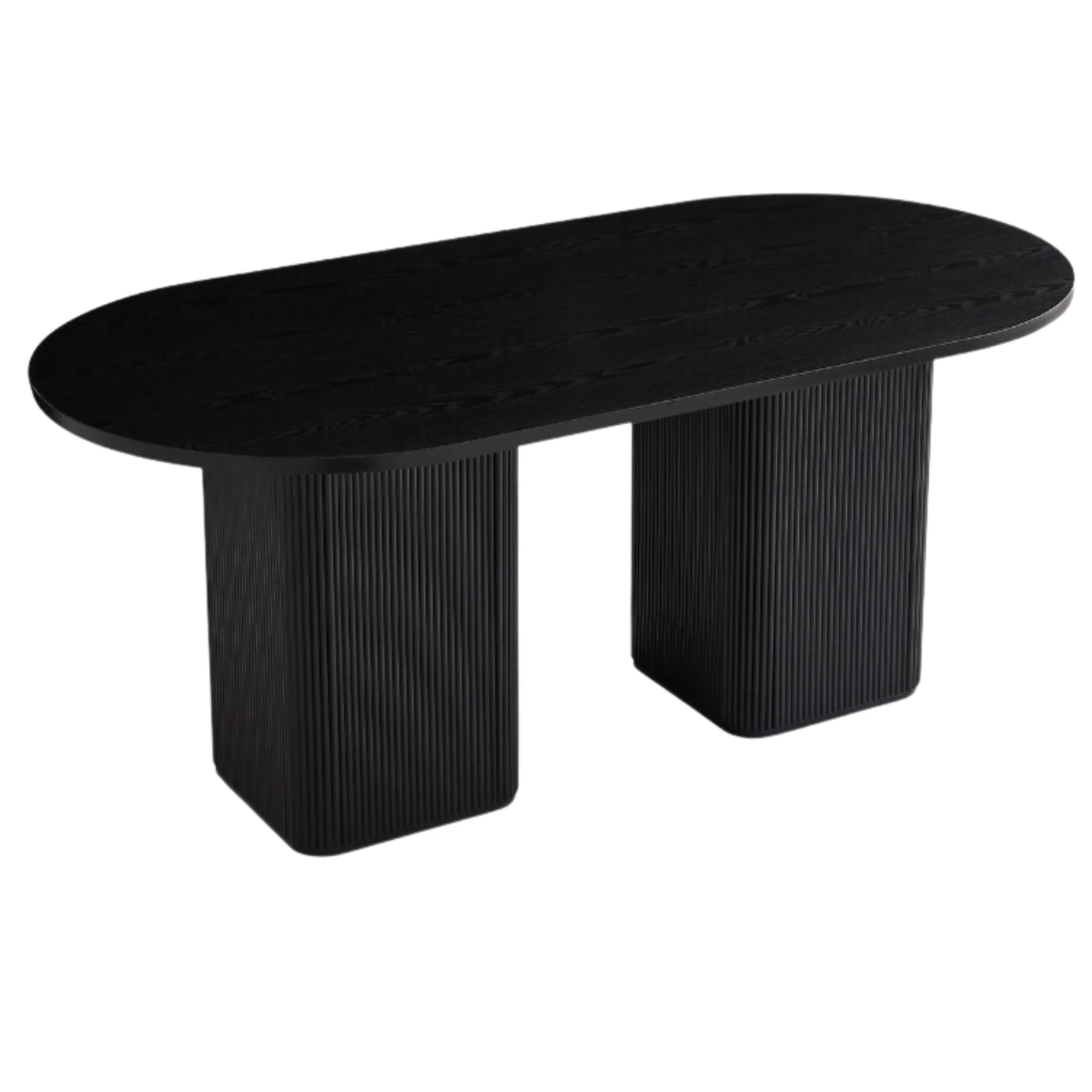 Lifely Tate Ripple Oval Dining Table, Black