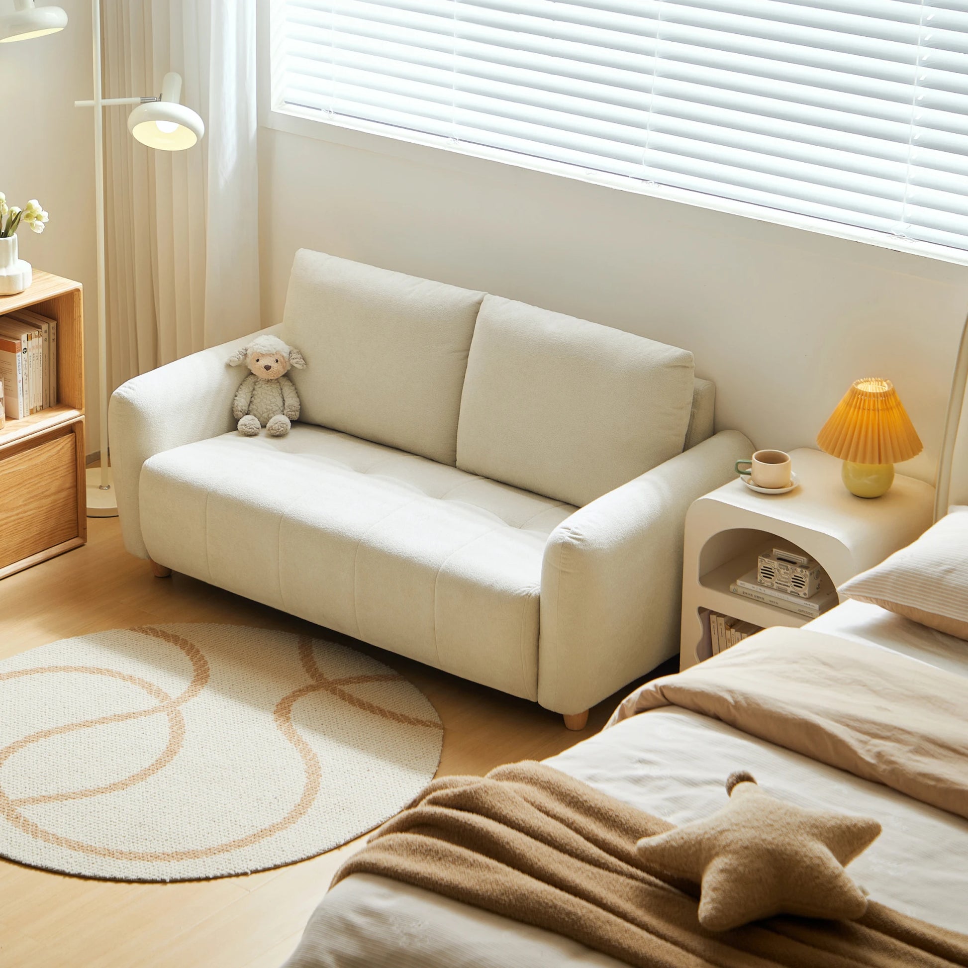 Linspire Aero 2-Seater Boucle Sofa, Off-White