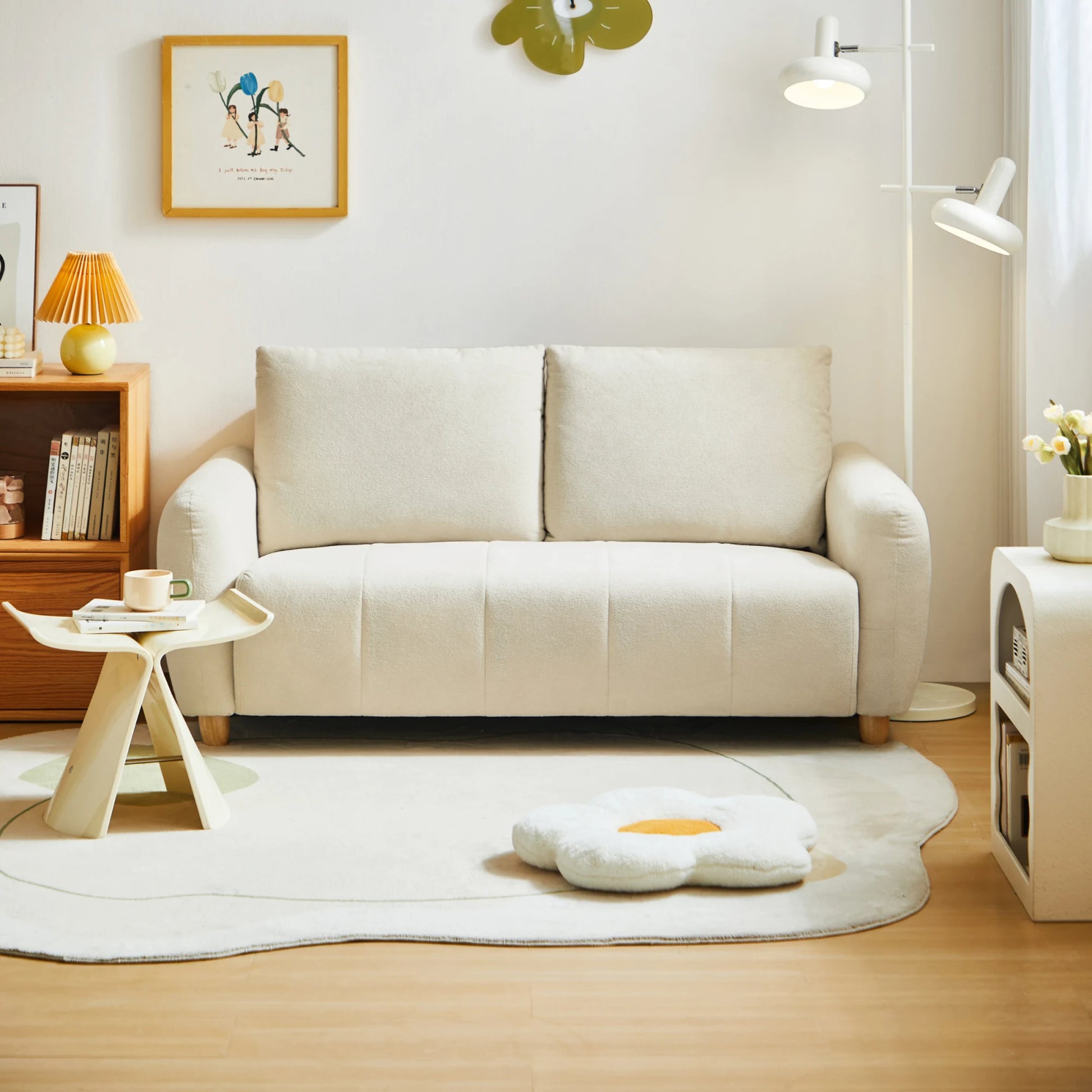 Linspire Aero 2-Seater Boucle Sofa, Off-White