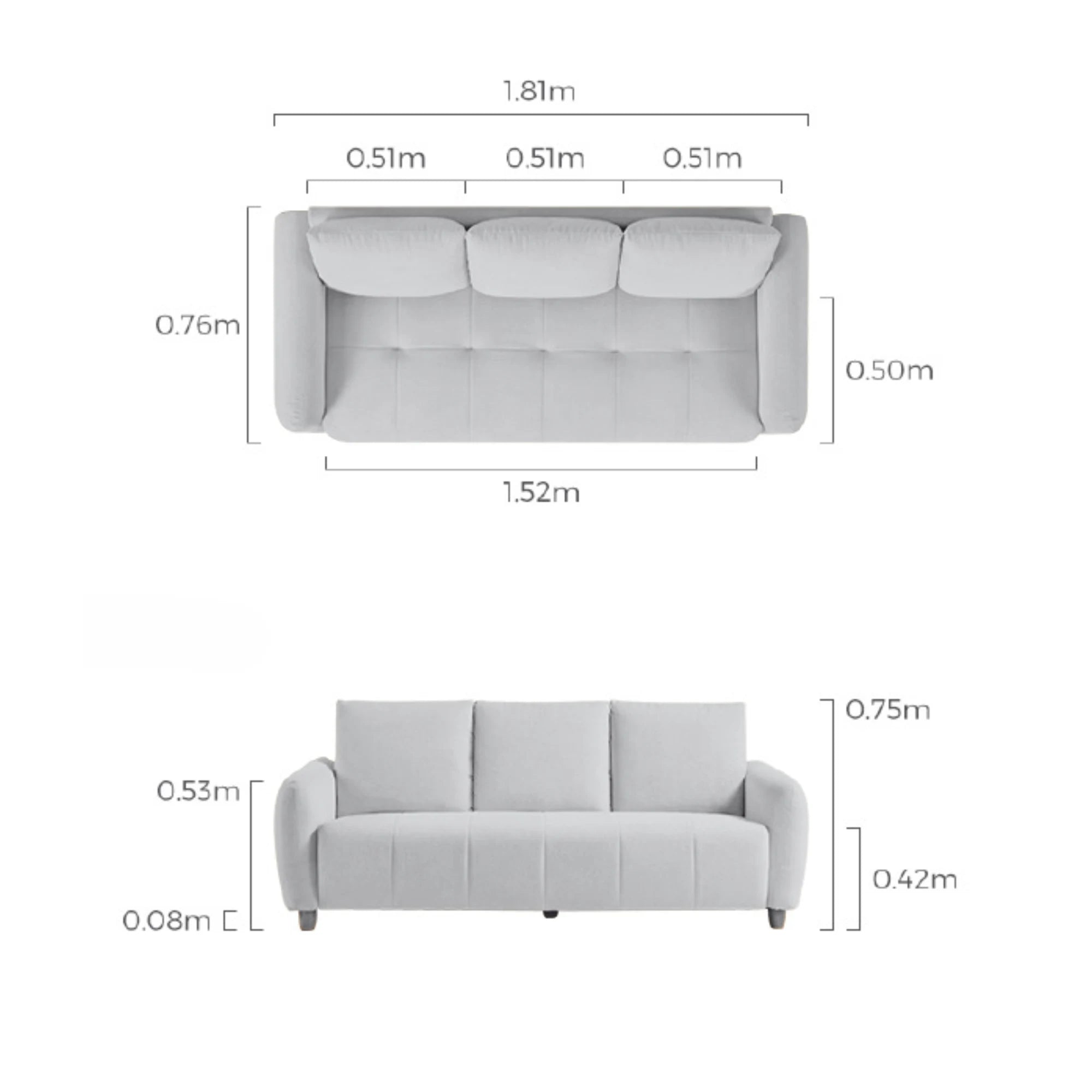 Linspire Aero 3-Seater Boucle Sofa, Off-White