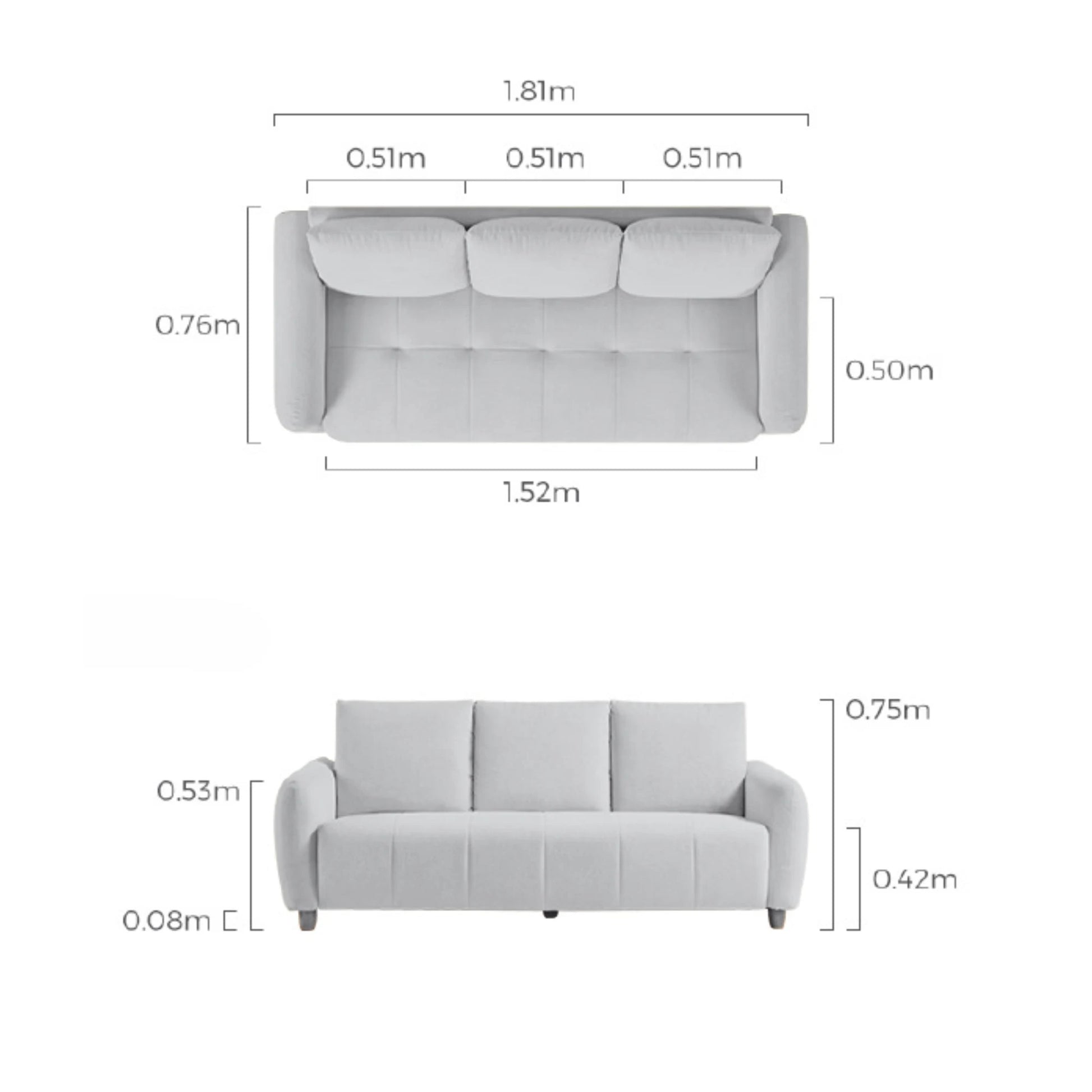Linspire Aero 3-Seater Boucle Sofa, Beige