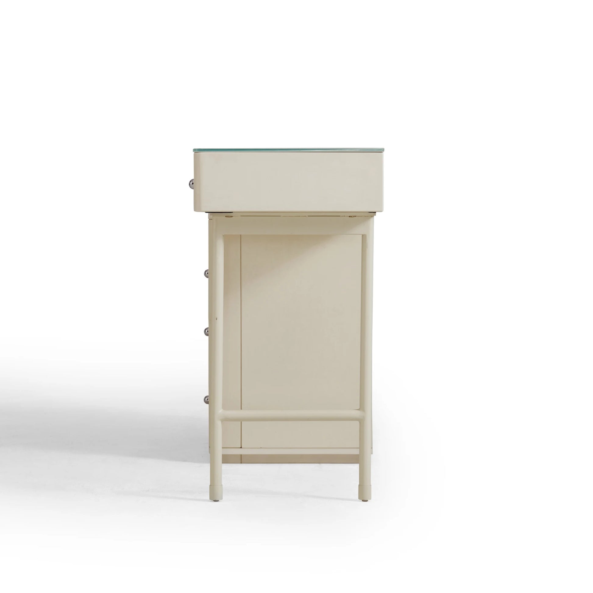 Linspire Genesis Glass Top Dressing Table with Chest Of 3 Drawers