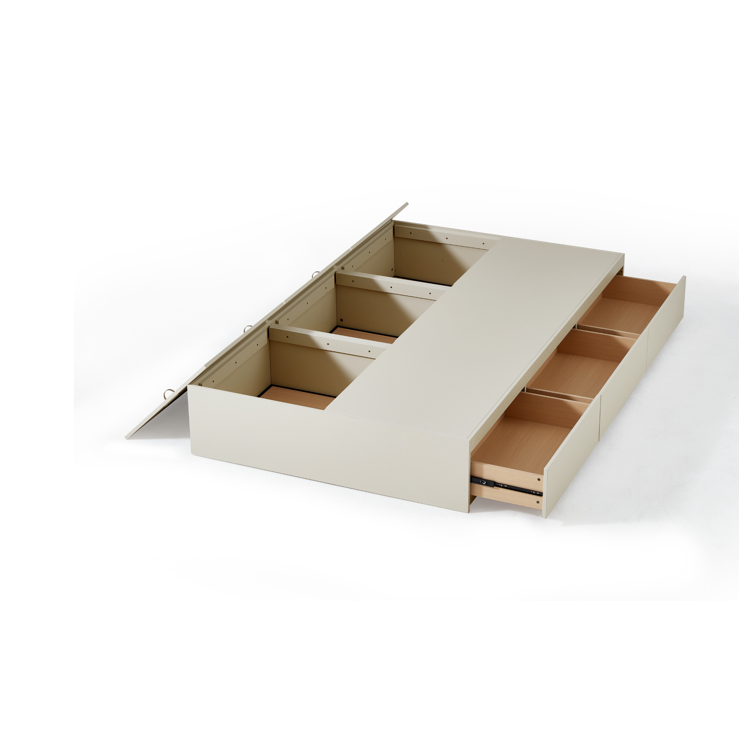 Linspire Lattice Bed Base With Drawers, Light Grey