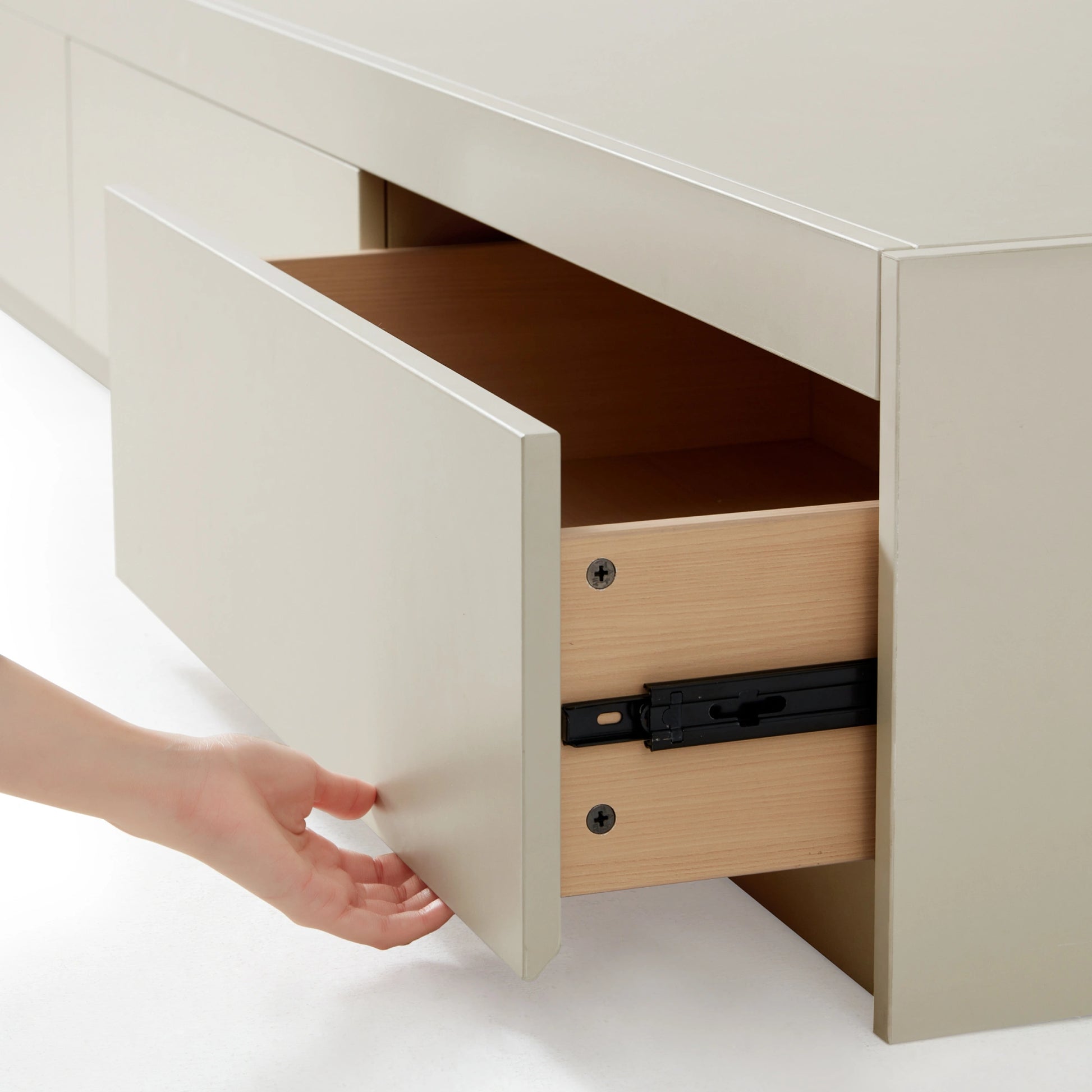 Linspire Lattice Bed Base With Drawers, Light Grey