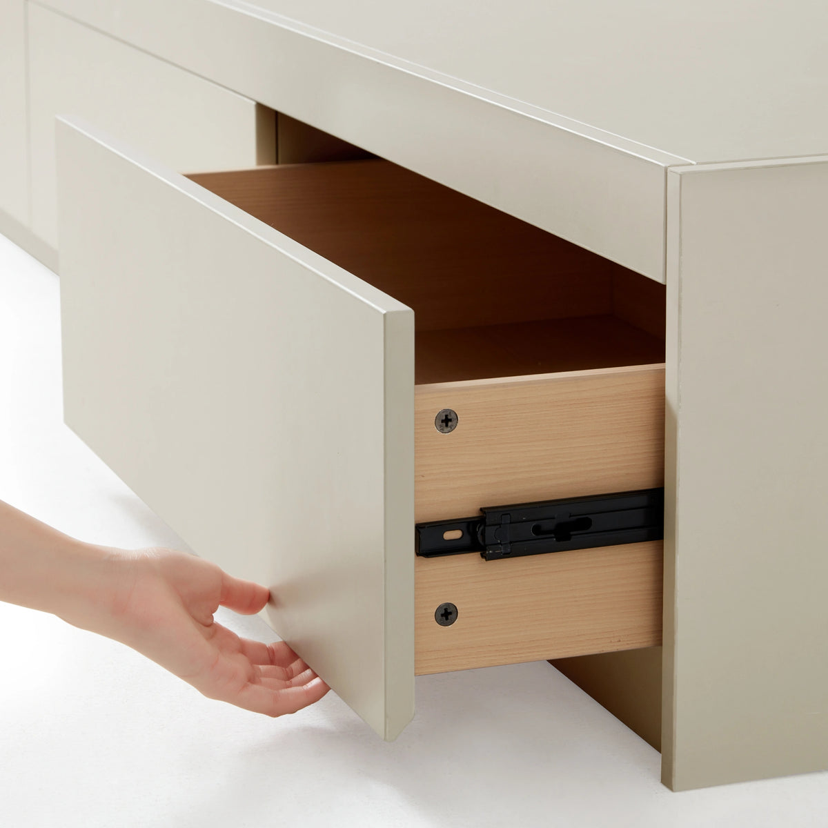 Linspire Lattice Bed Base With Drawers, Light Grey