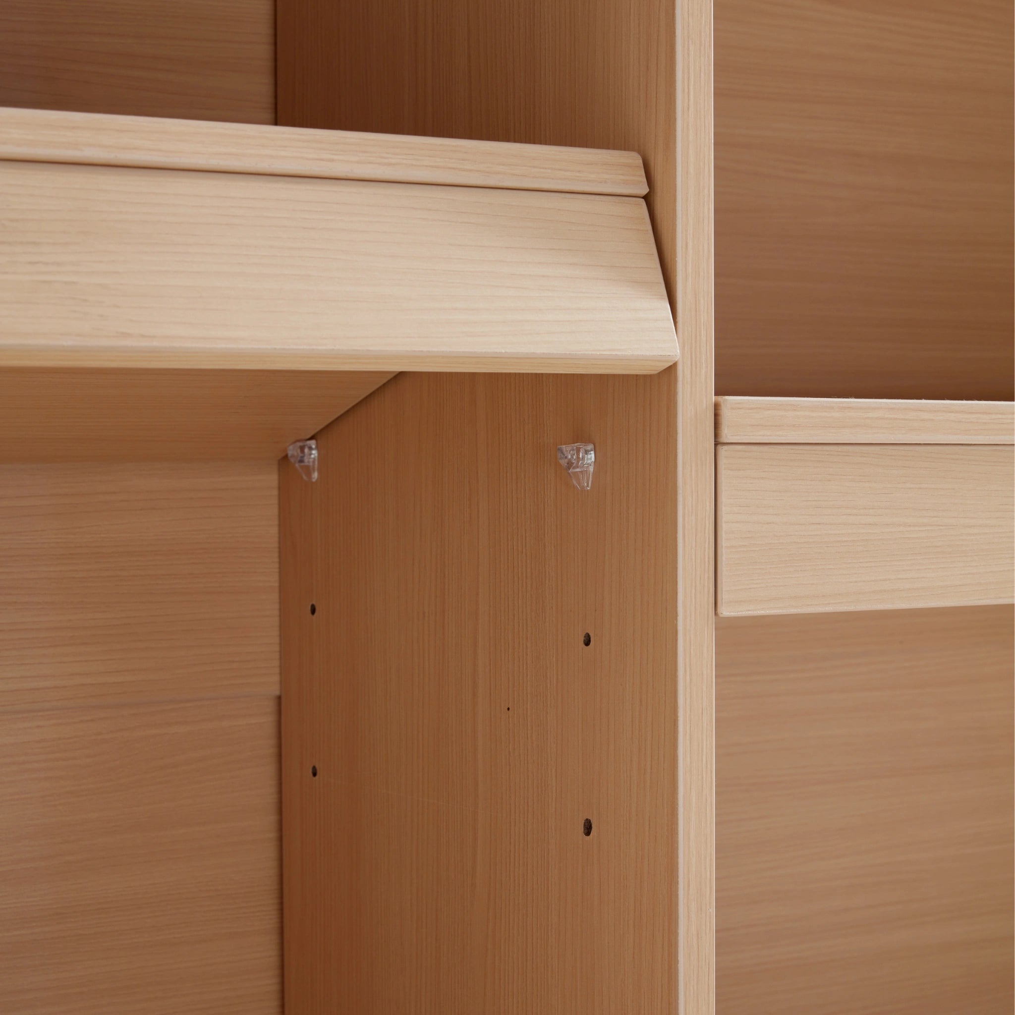 Linspire Lattice Bed Base With Drawers And Storage Cabinet, Light Grey, Natural Wood