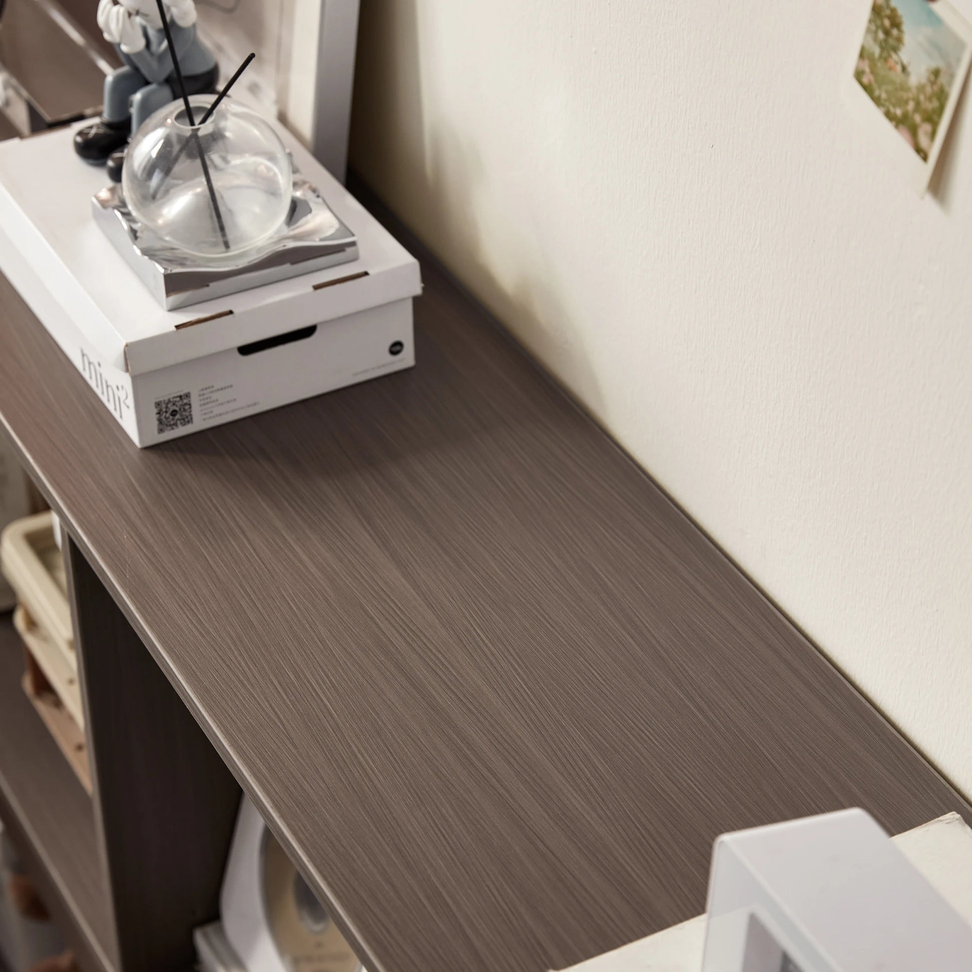 Linspire Lattice Bed Base With Drawers And Storage Cabinet, Light Grey, Dark Brown