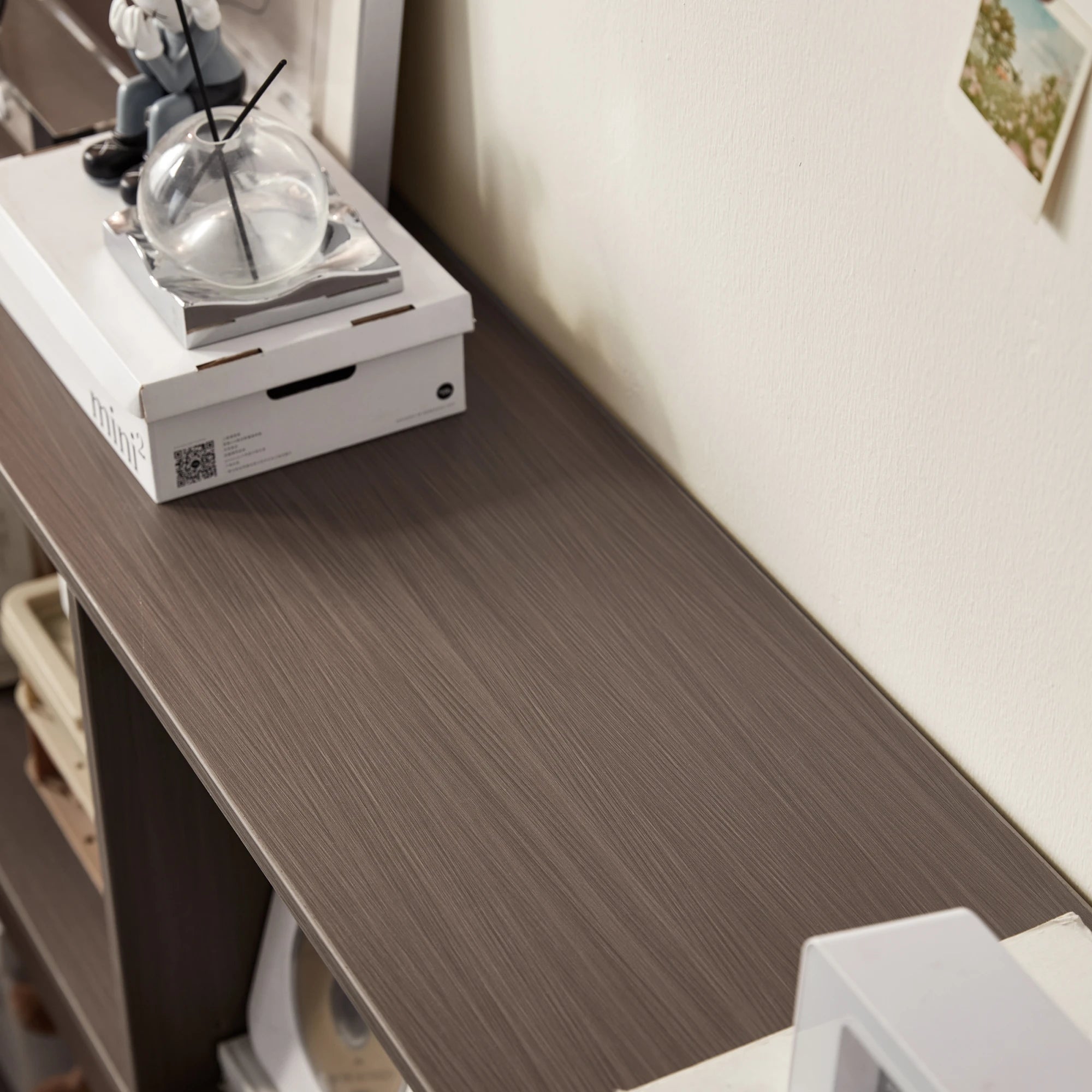 Linspire Lattice Bed Base With Drawers And Storage Cabinet, Light Grey, Dark Brown