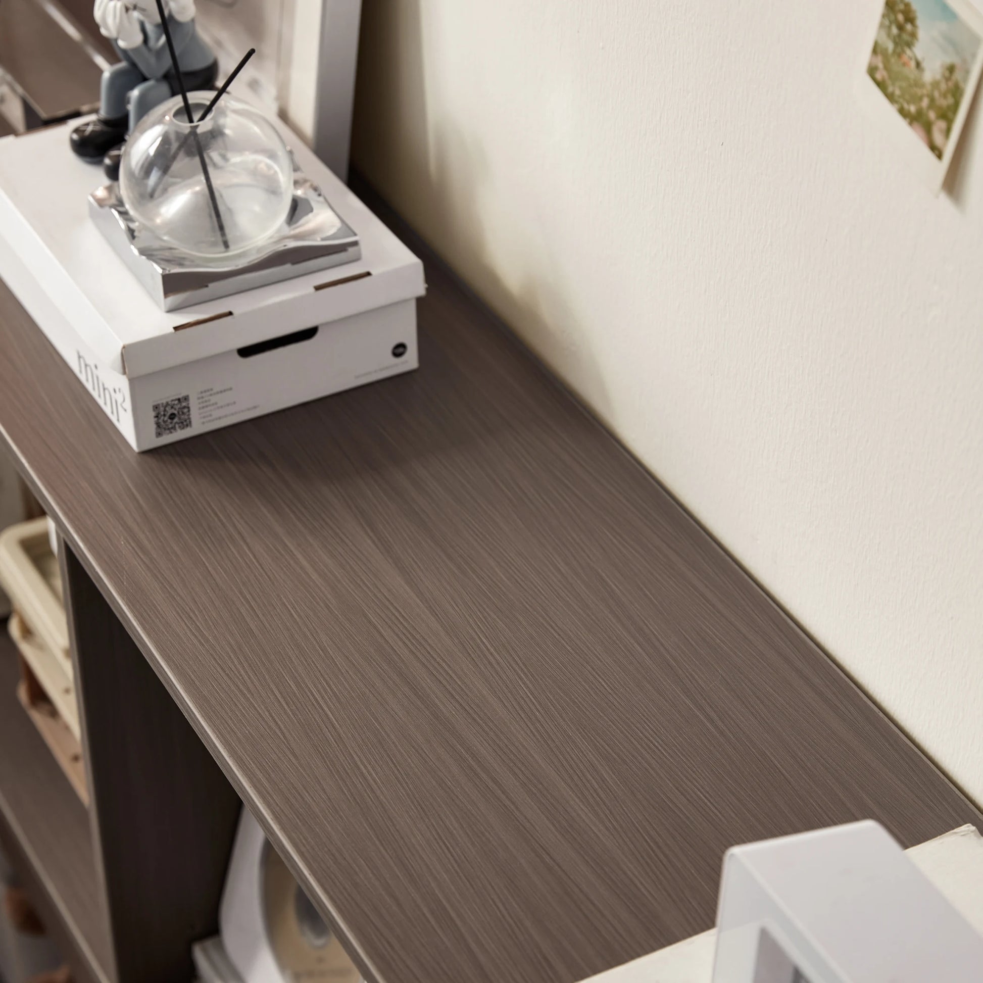 Linspire Lattice Global Queen Bed Base with Drawers and Storage Cabinet, Light Grey & Dark Brown