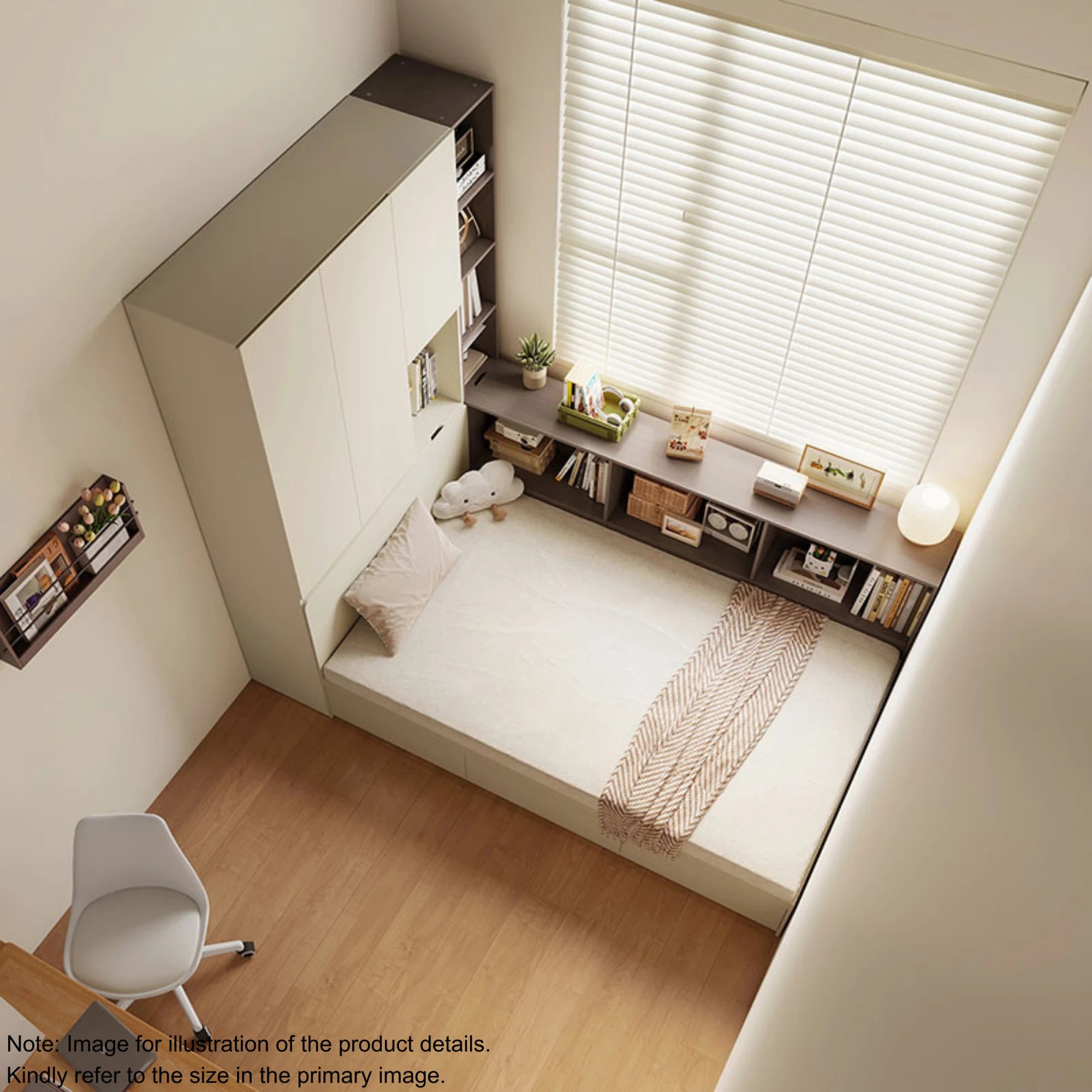 Linspire Lattice Bed Frame With Drawers, Light Grey