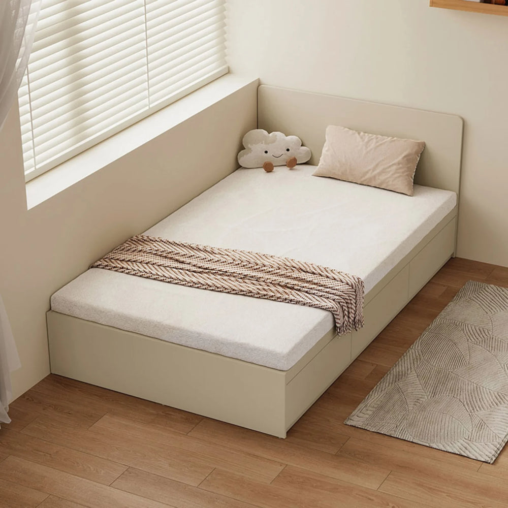 Linspire Lattice Bed Frame With Drawers, Light Grey