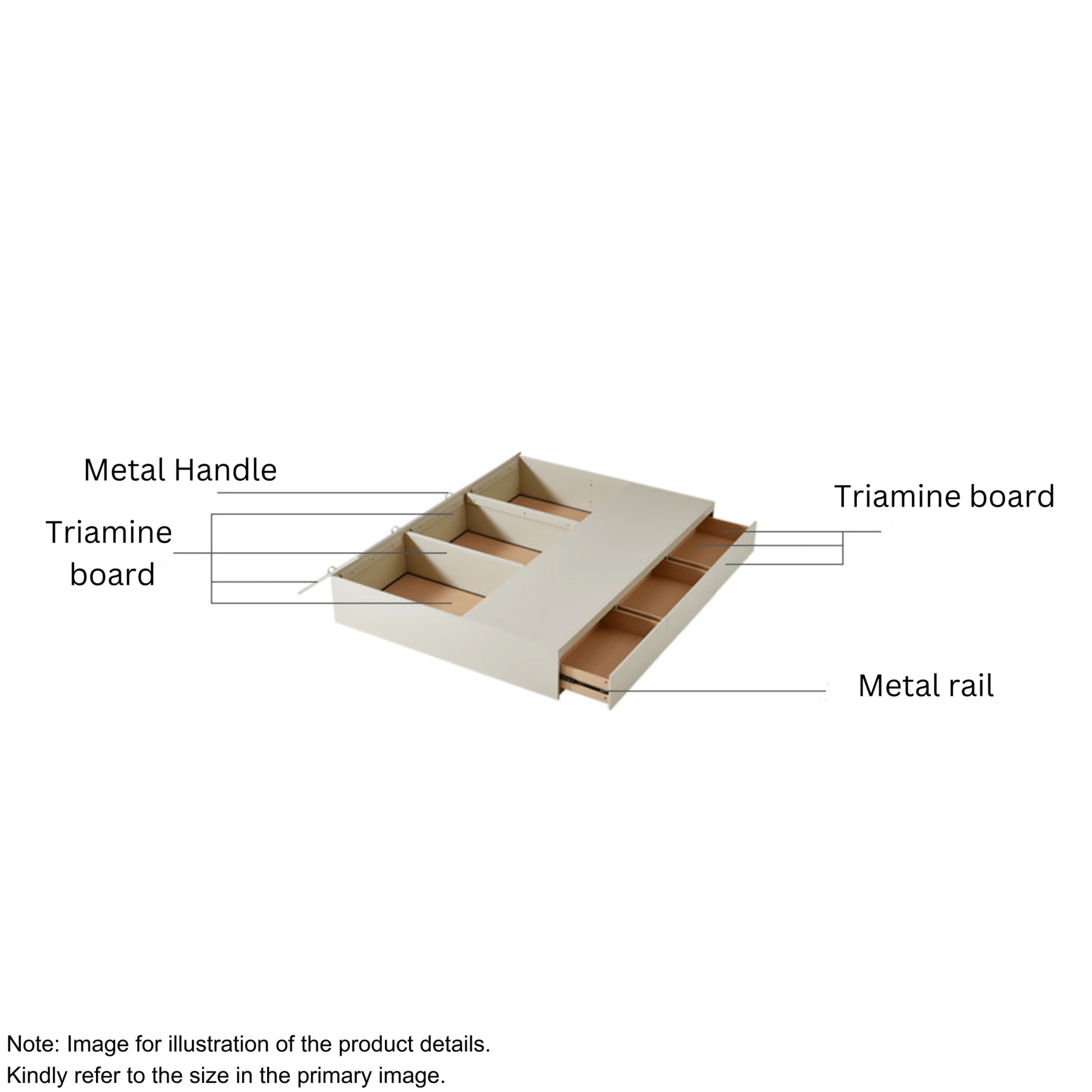 Linspire Lattice Bed Frame With Drawers, Light Grey