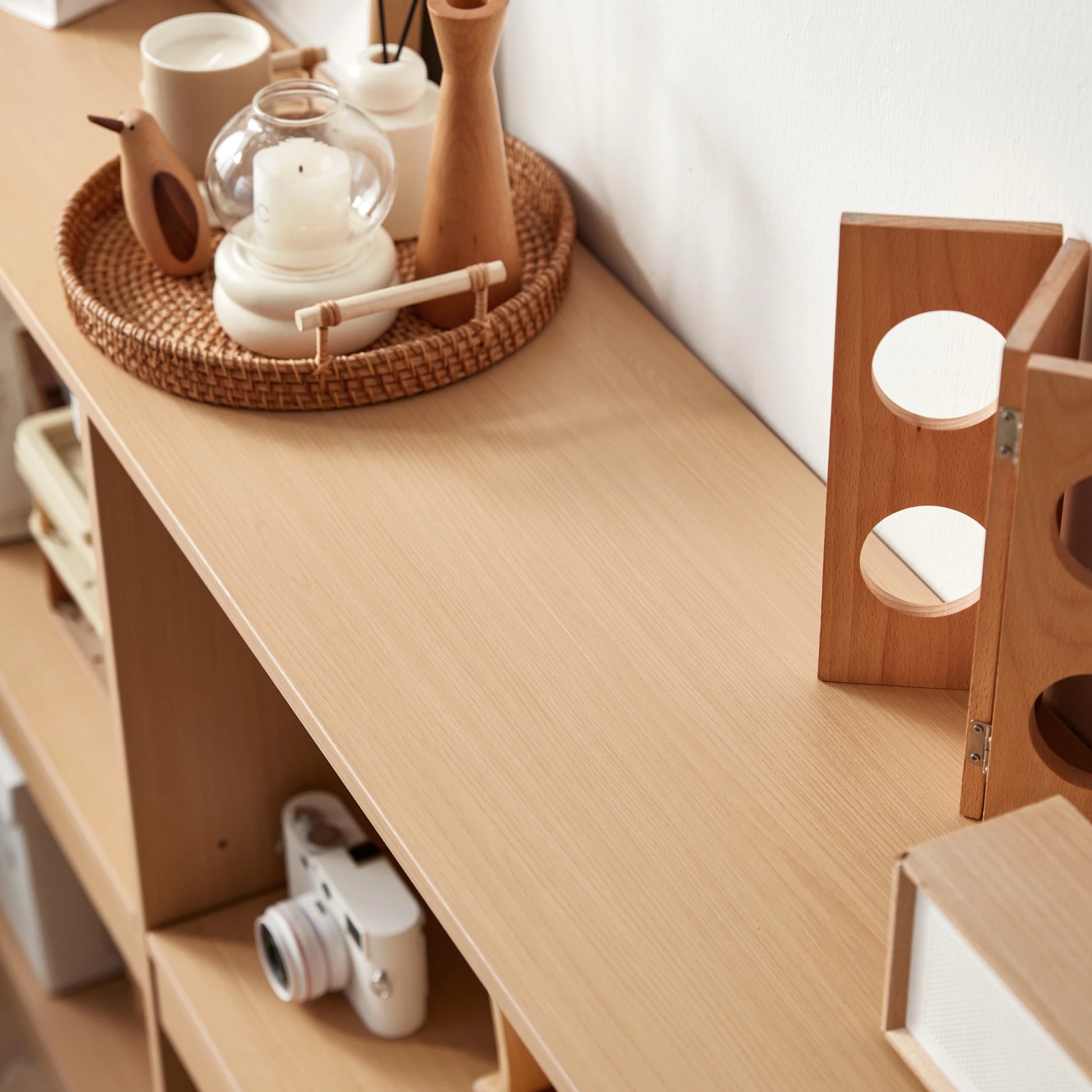 Linspire Lattice Storage Cabinet, Natural Wood