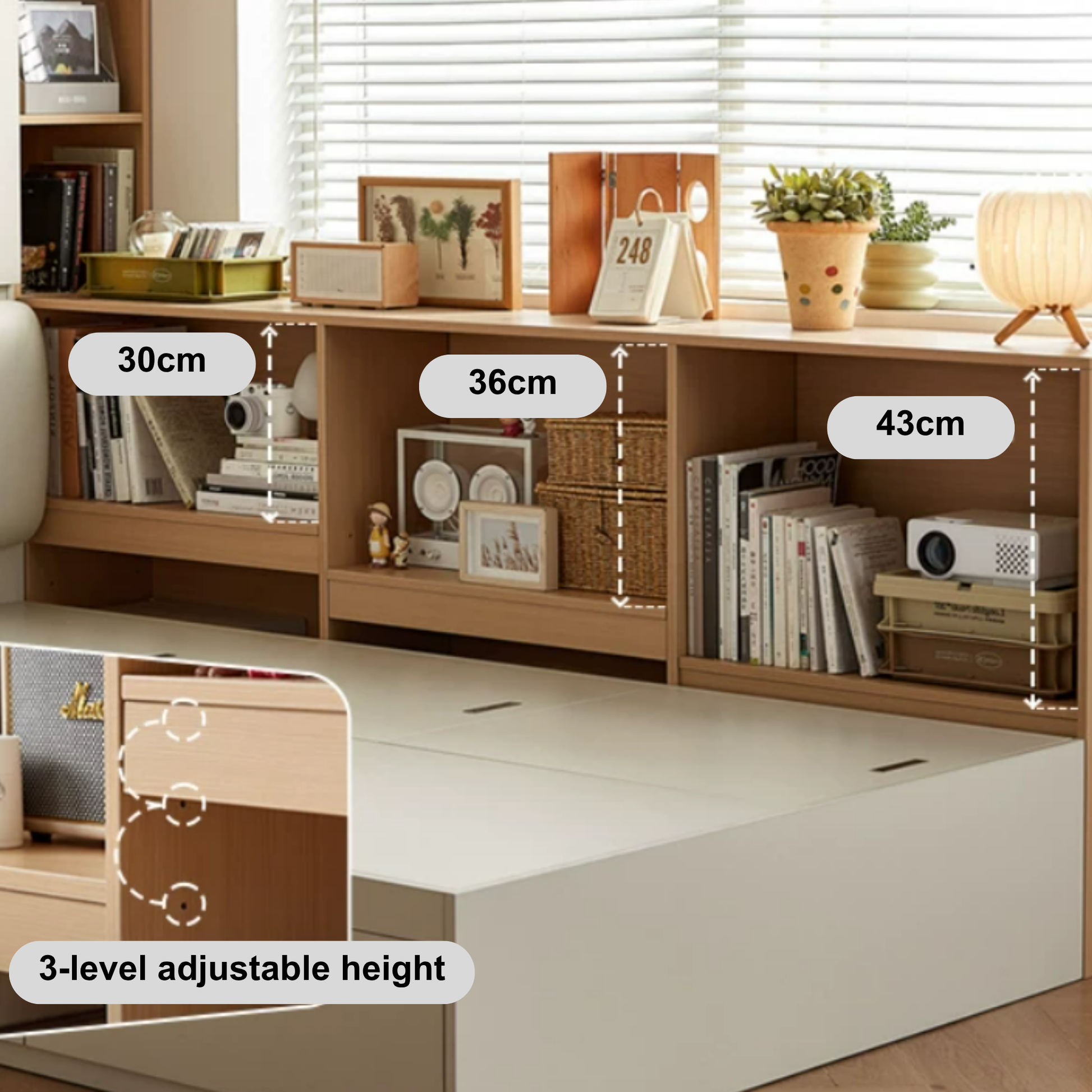 Linspire Lattice Storage Cabinet, Natural Wood