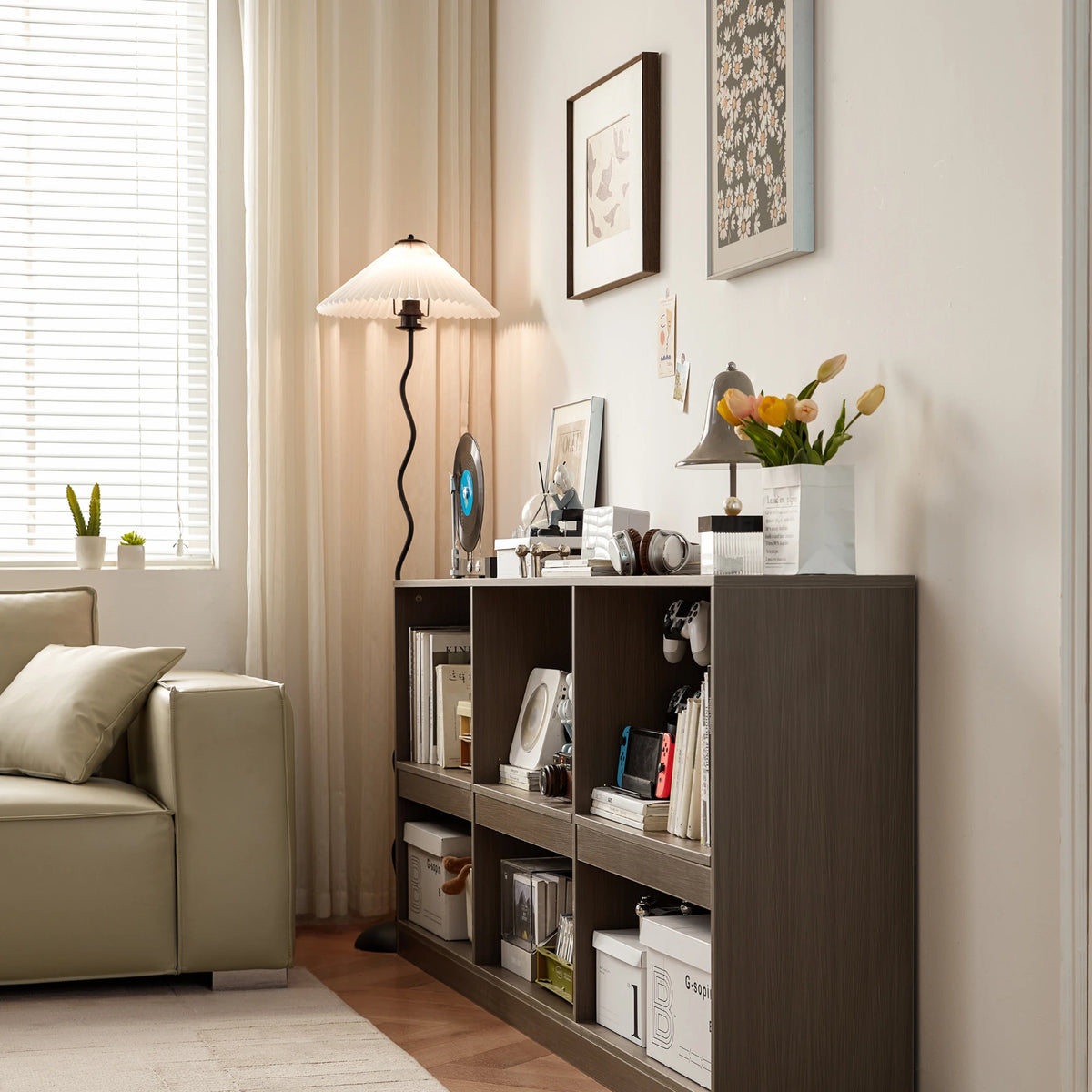 Linisphir Linspire Lattice Storage Cabinet Brown, Furniture | Urban Sales