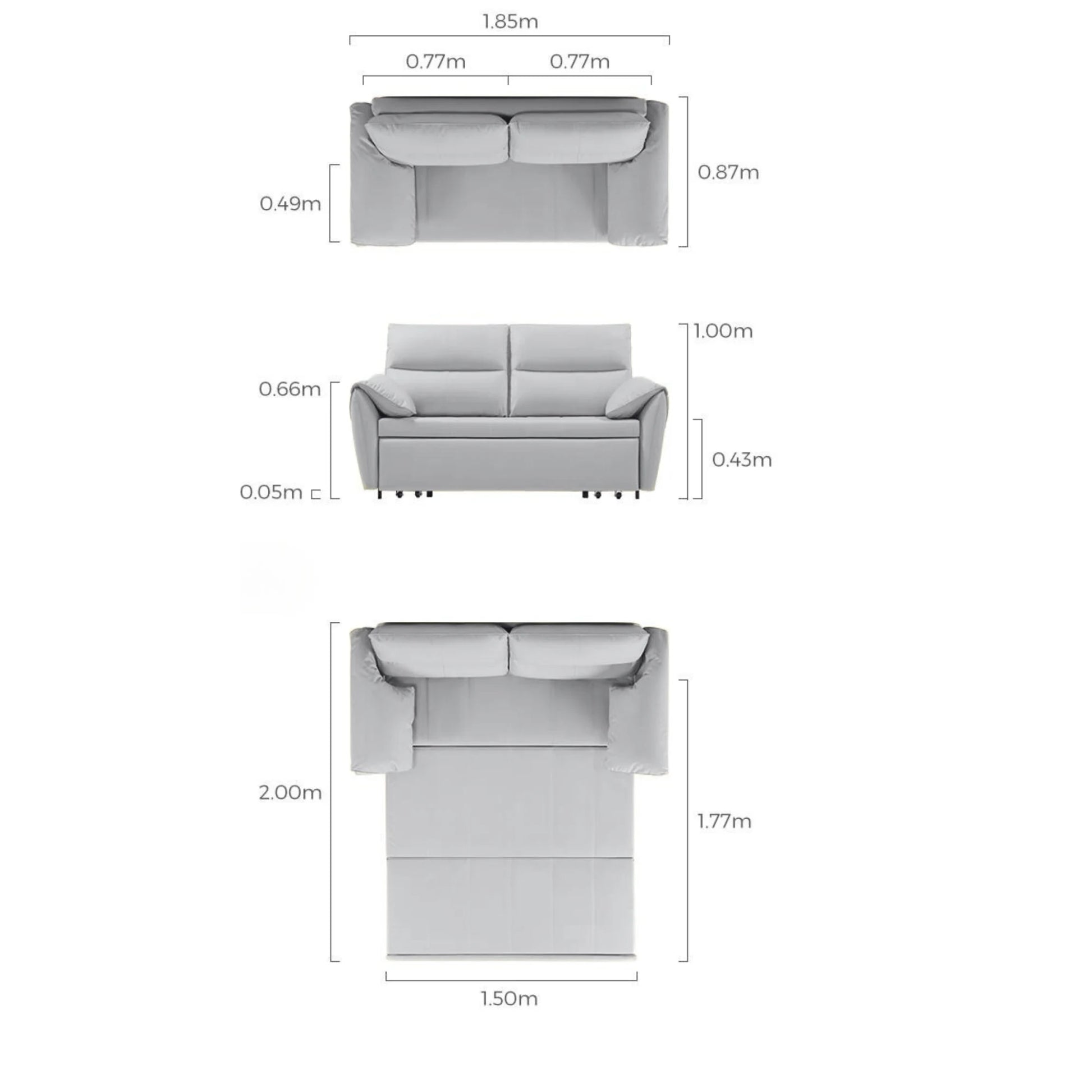 Linspire Quiver 2.5-Seater Leathaire Sofa Bed, Brown