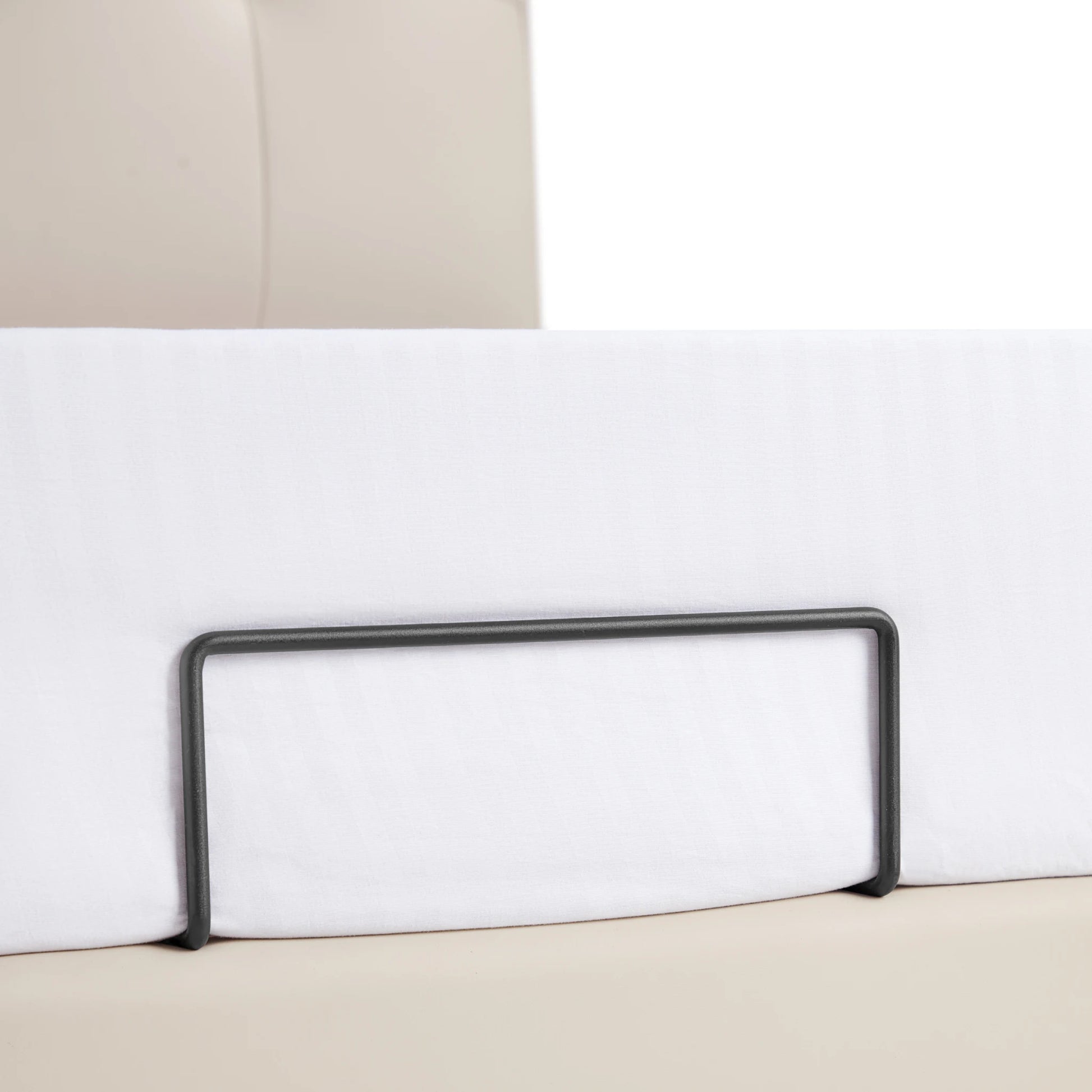 Linspire Radius Bed Frame With Leather Cushion Headboard, White
