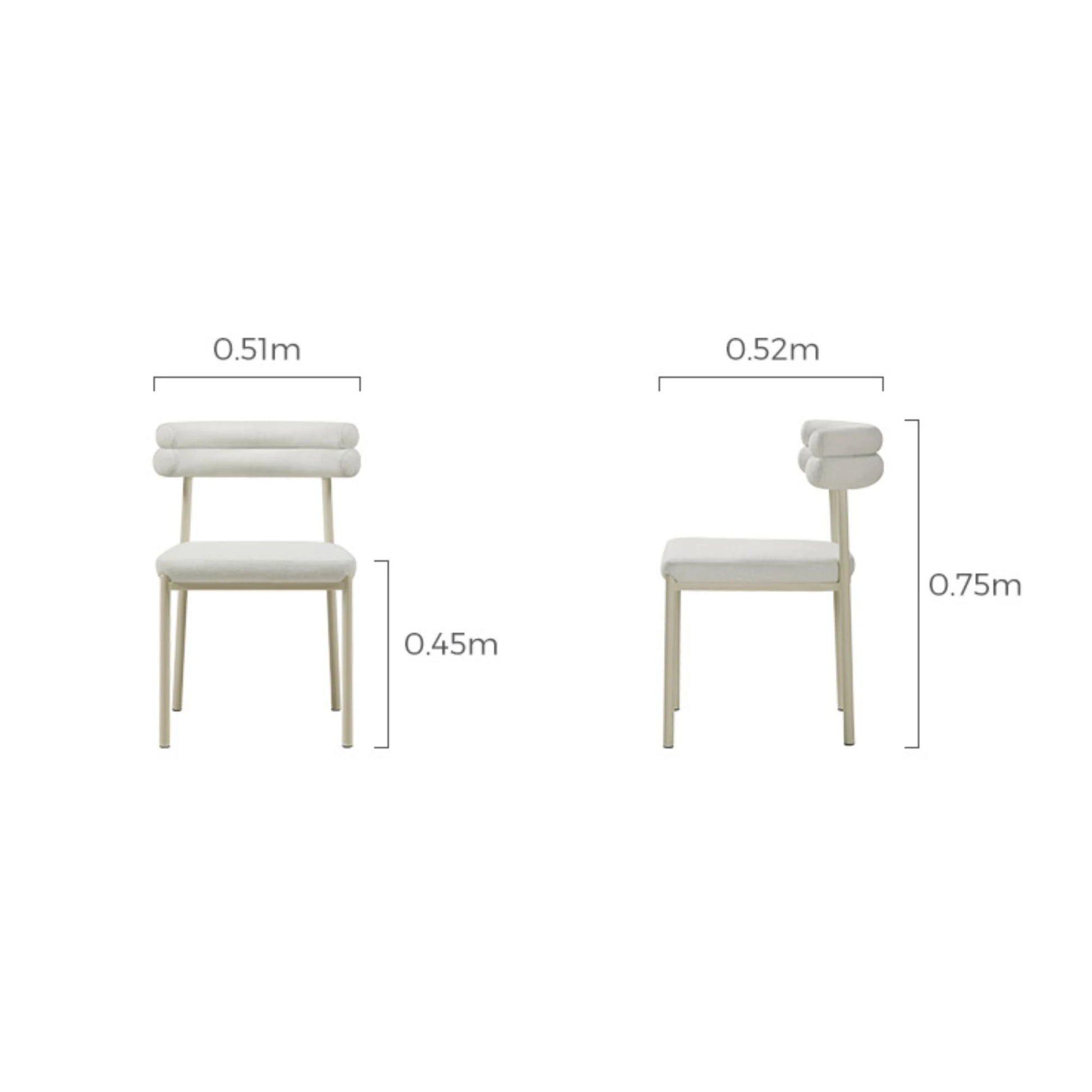 Linspire Tesseract Boucle Dining Chairs, Creamy White, Set of 2