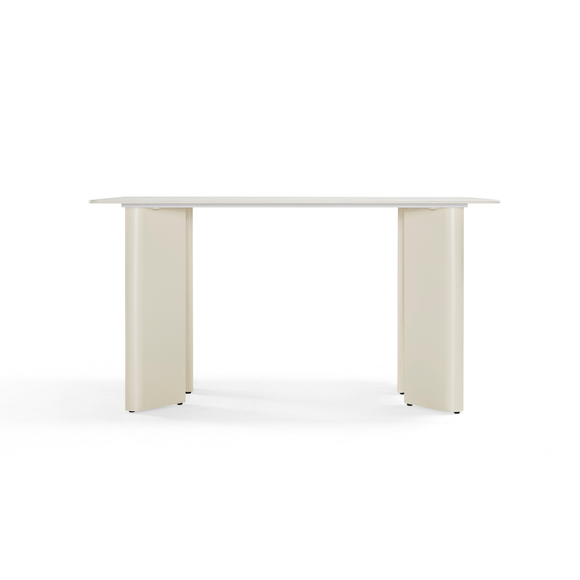 Linspire Tesseract Sintered Stone Top Dining Table, Creamy White