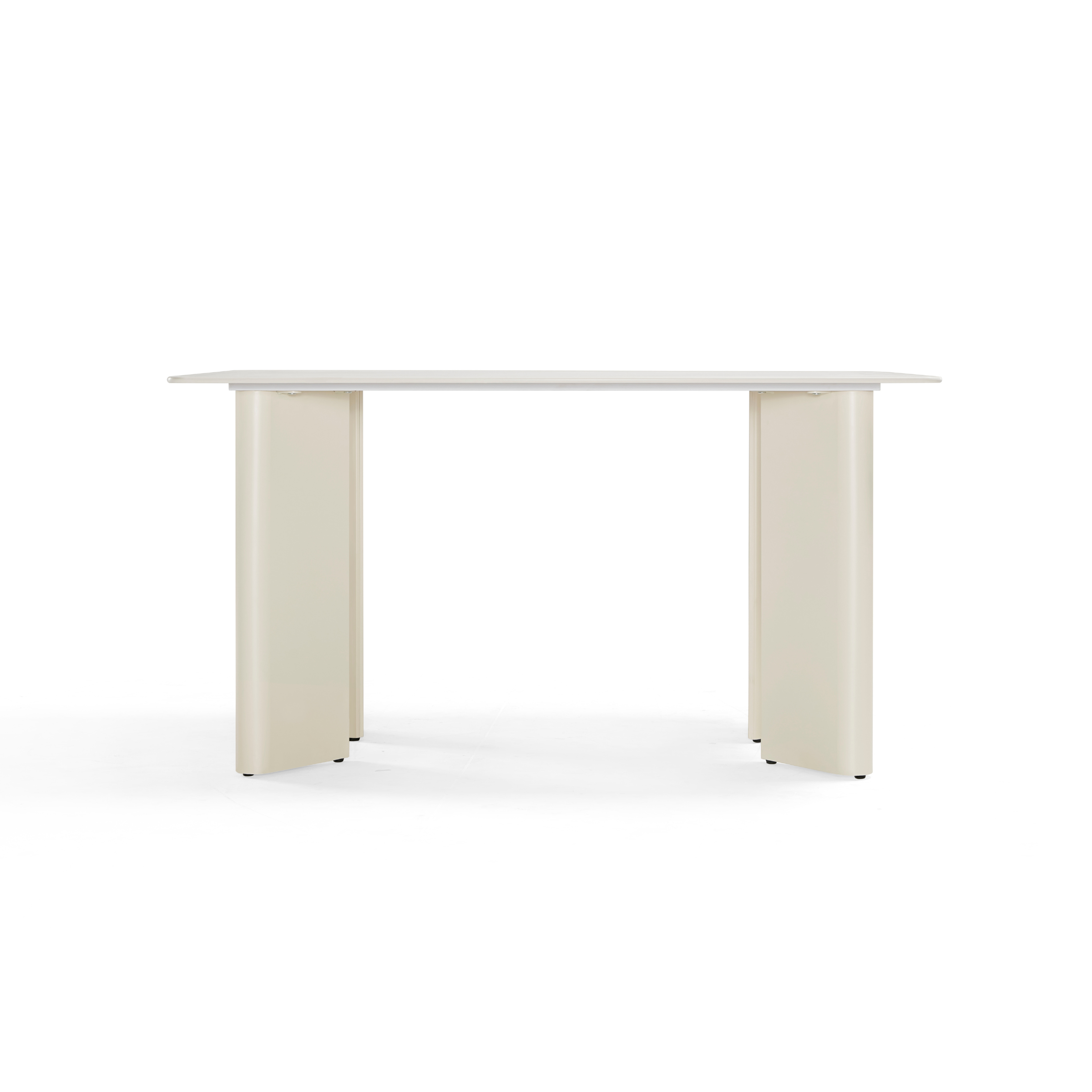 Linspire Tesseract Sintered Stone Top Dining Table, Creamy White