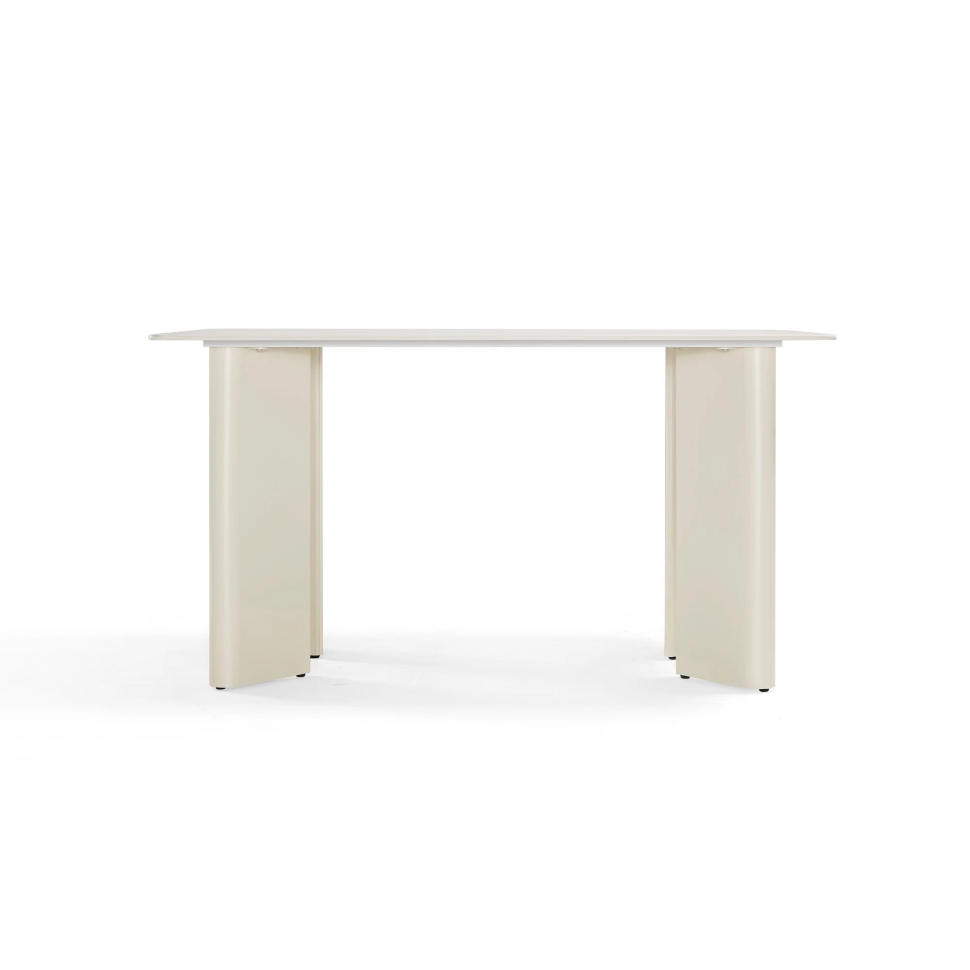 Linspire Tesseract Sintered Stone Top Dining Table, Creamy White