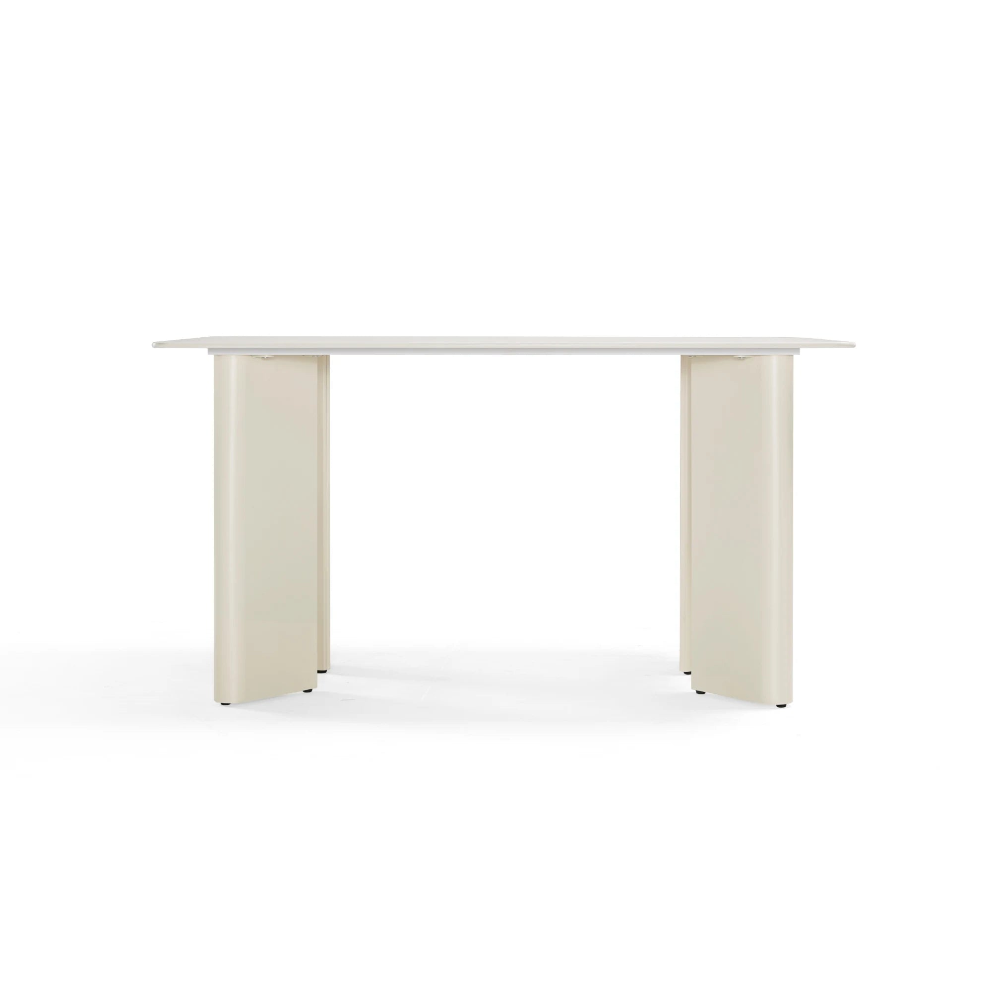 Linspire Tesseract Sintered Stone Top Dining Table, Creamy White